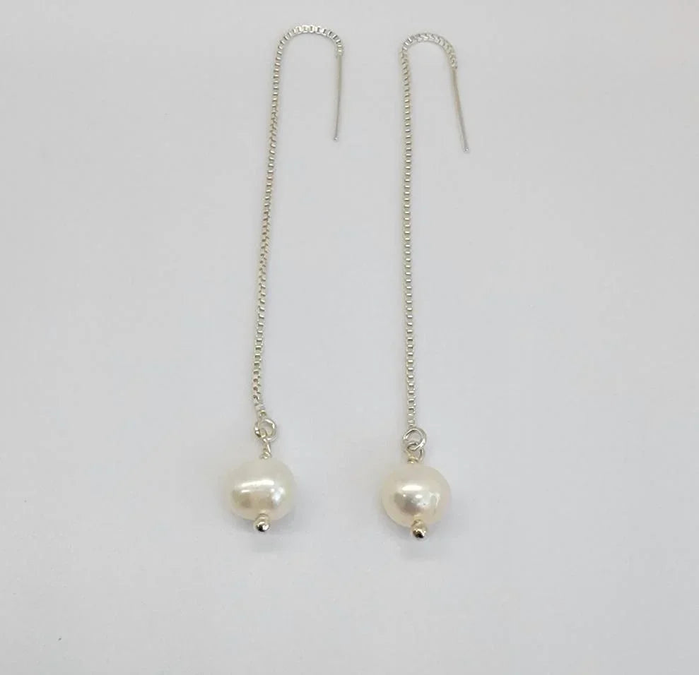 Freshwater Pearl Threader Earrings - Reca