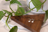 Pearl Coin Drop Stud Earrings