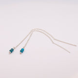 Blue Apatite Silver Threader Earrings