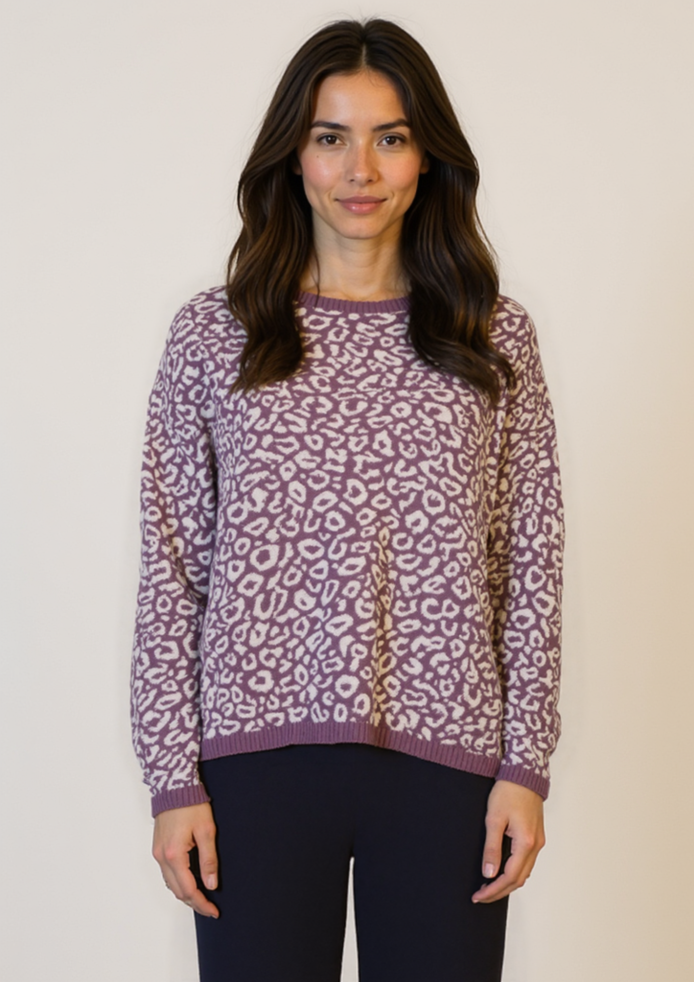 Cotton Jacquard Sweater - Mauve