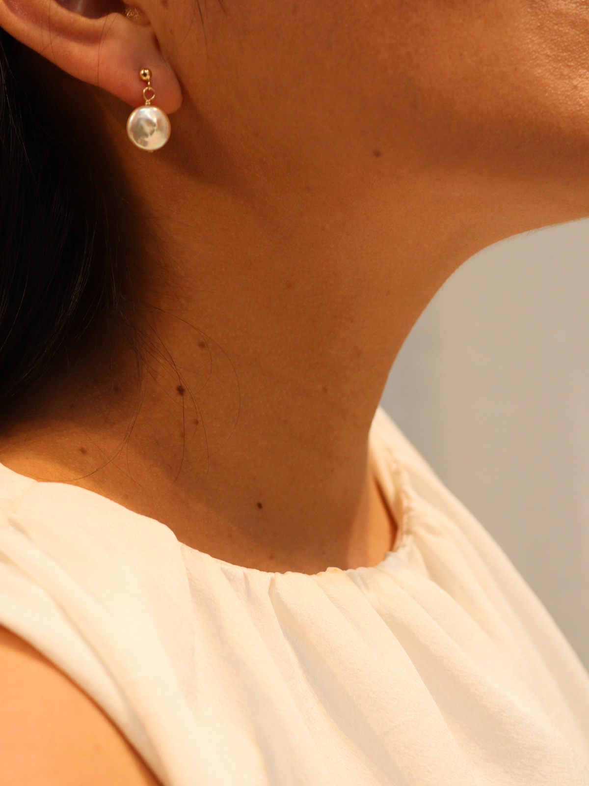 Golden Halo Pearl Earrings