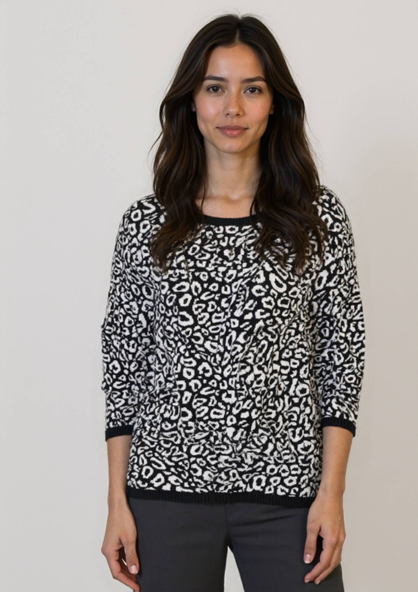Cotton Jacquard Sweater - Black