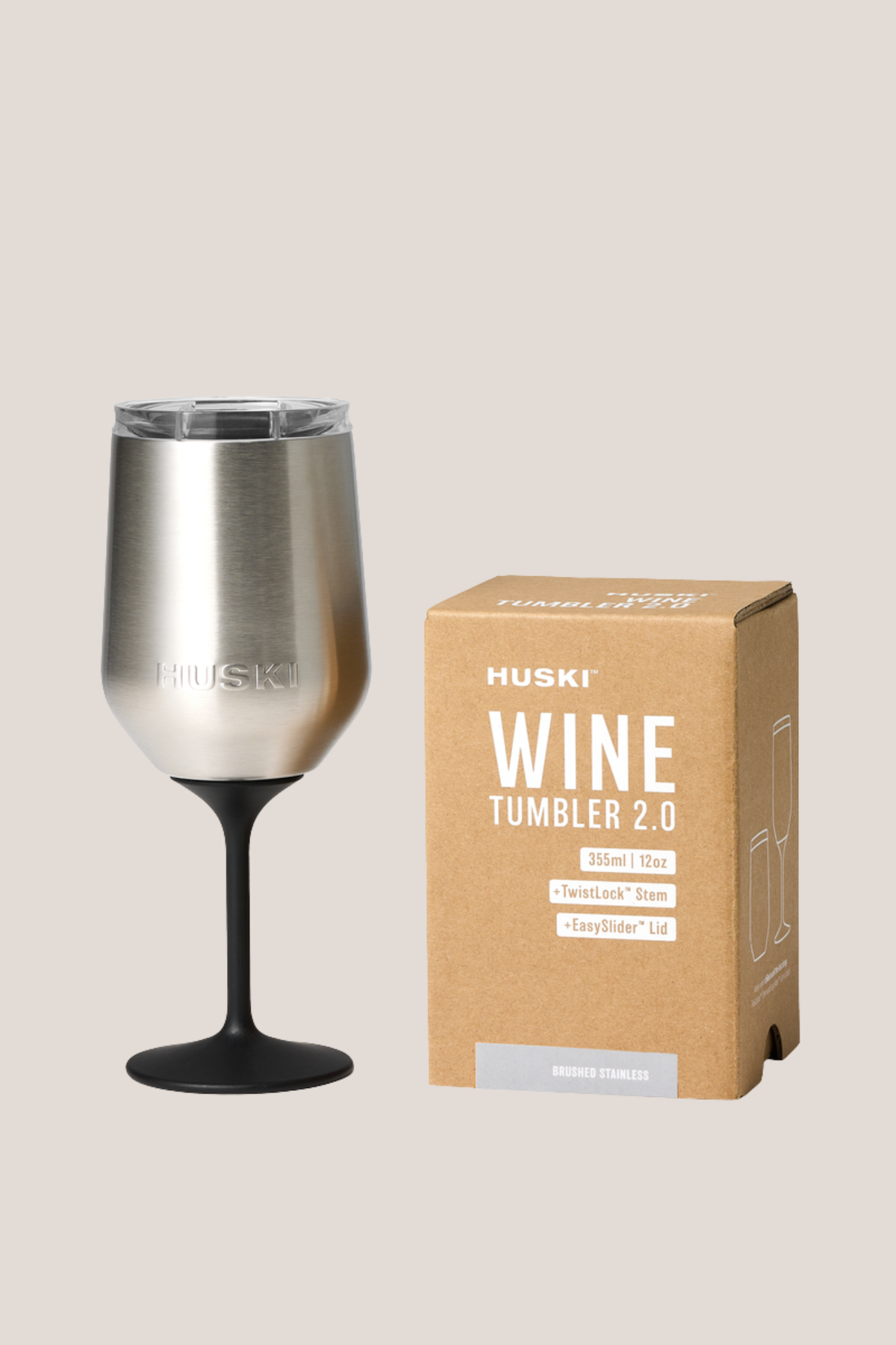 Huski Wine Tumbler - Brushed Stainless