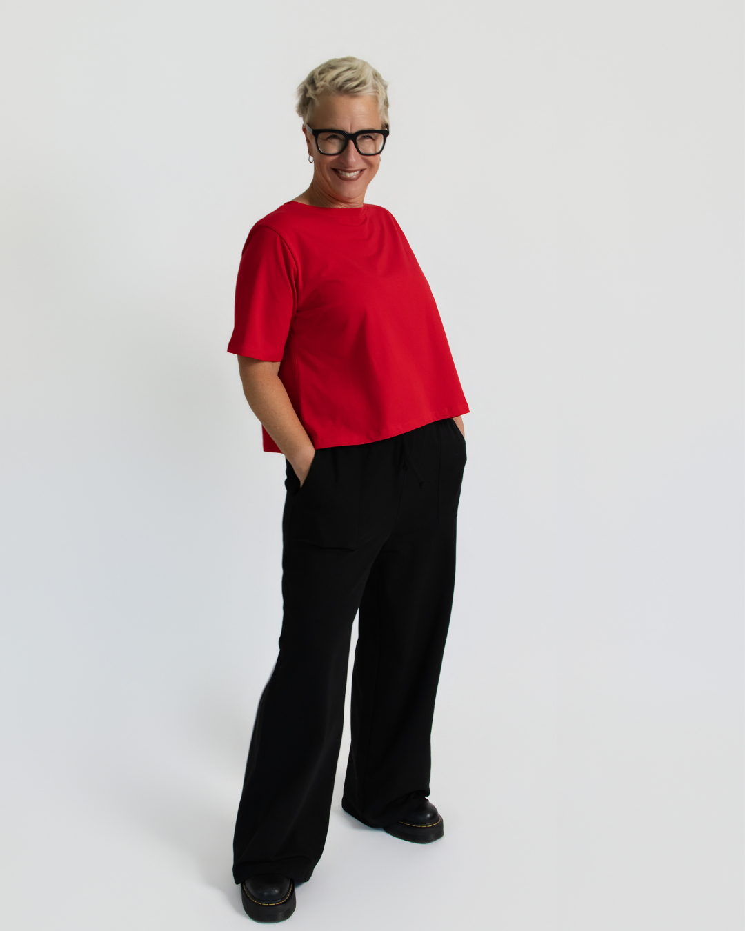 Organic Flex Crew Tee - Lava Red