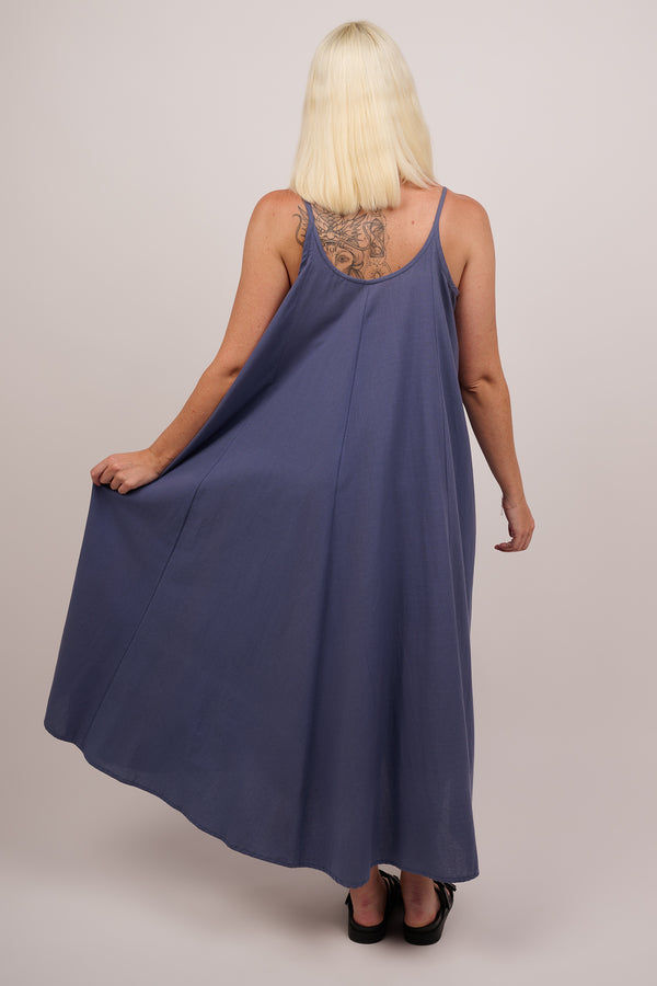 Cotton Blue Midi Dress