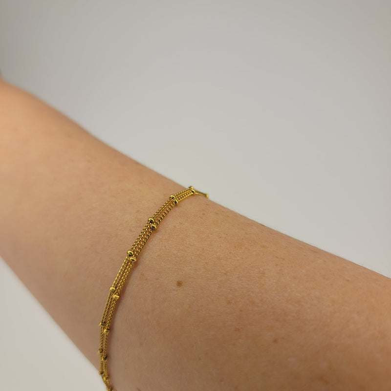 Large Gold Plain Chain Bracelet