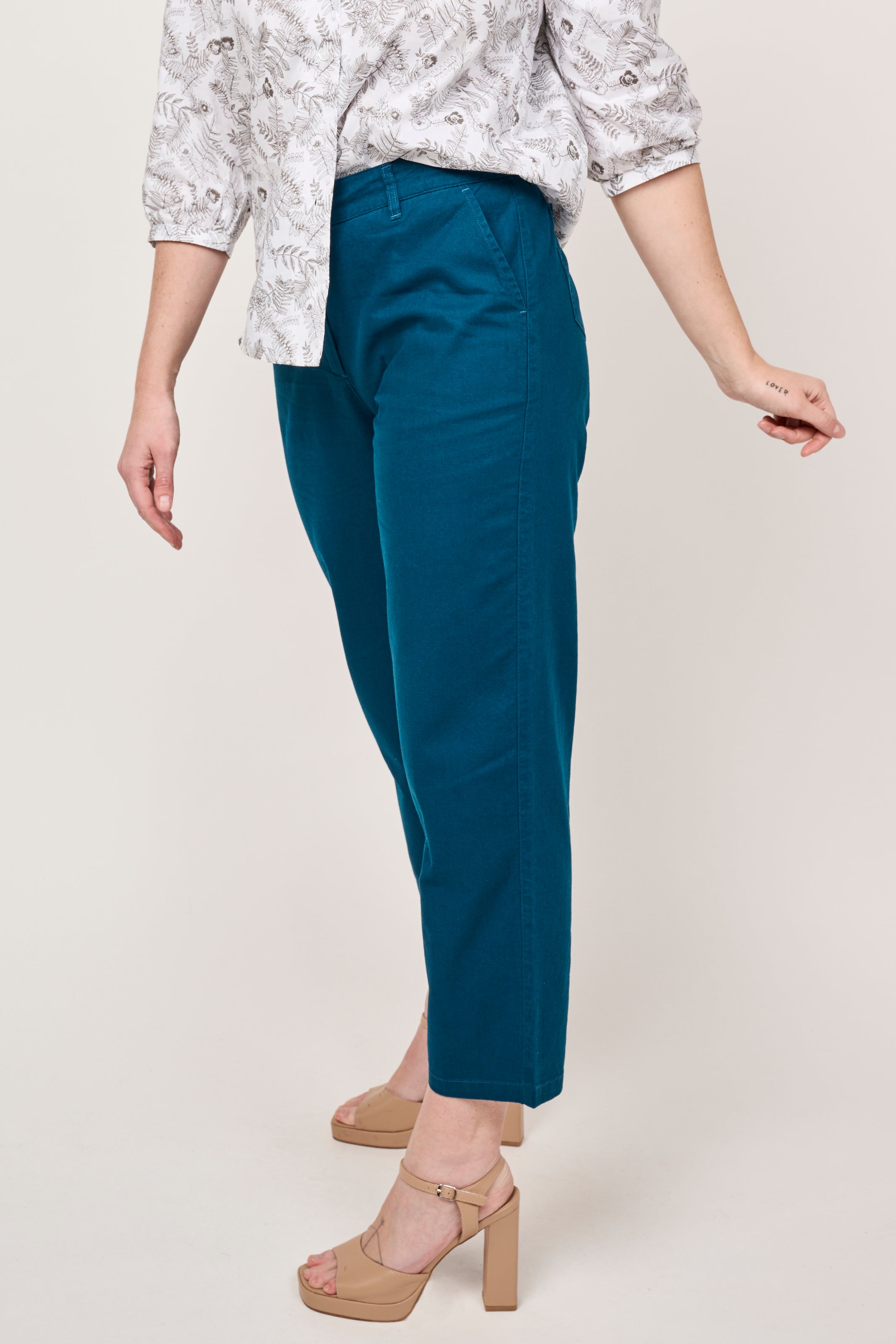 Slim leg trousers - Sea