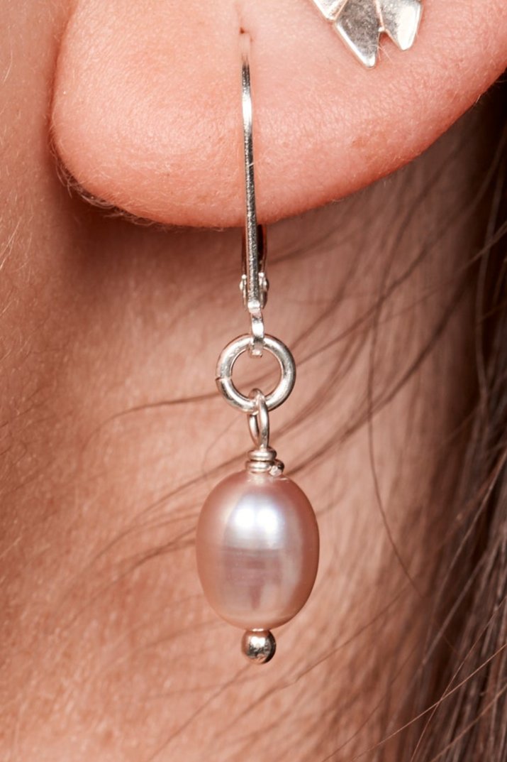 Pearl Drop Earrings - Silver