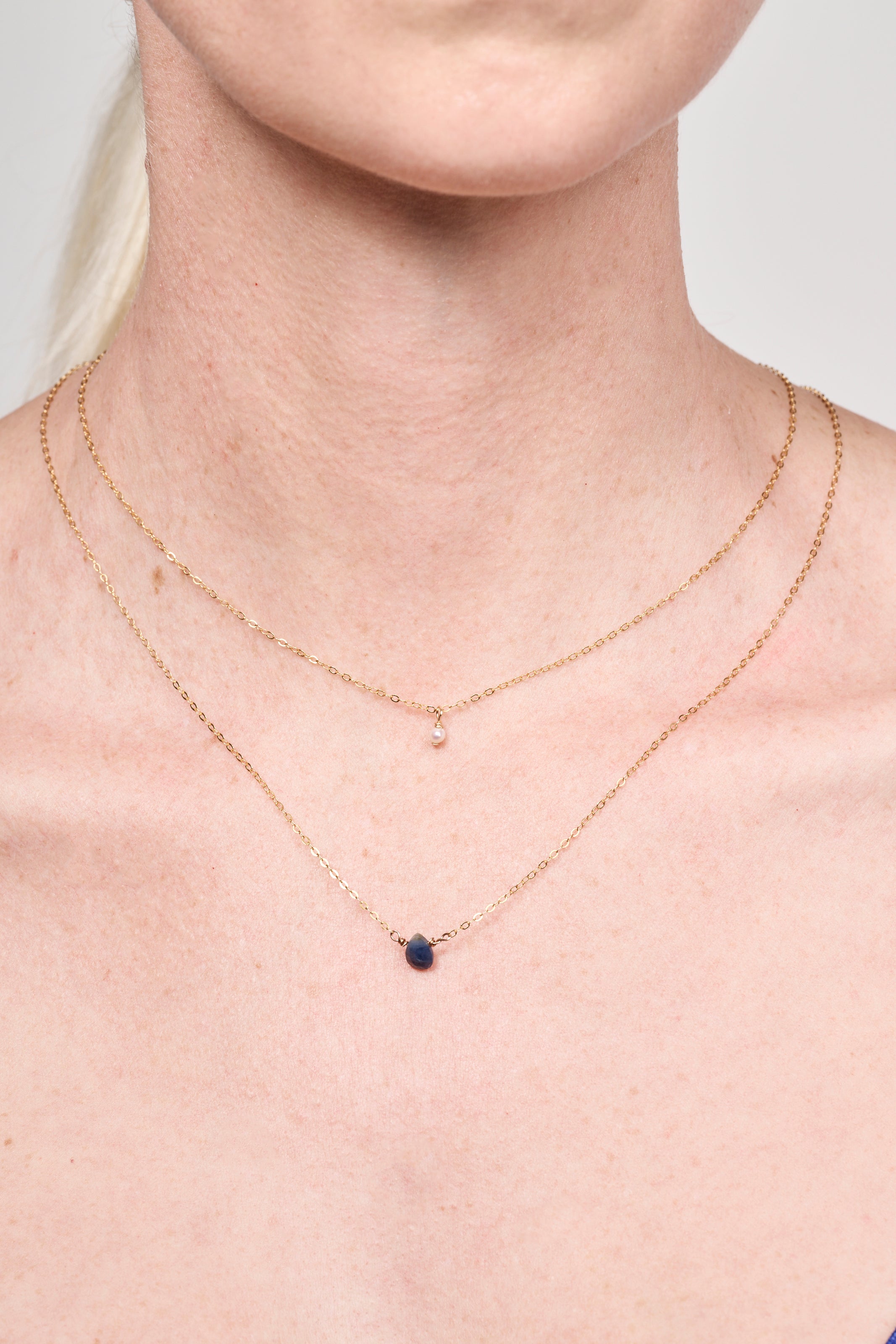 Blue Sapphire Necklace - Gold