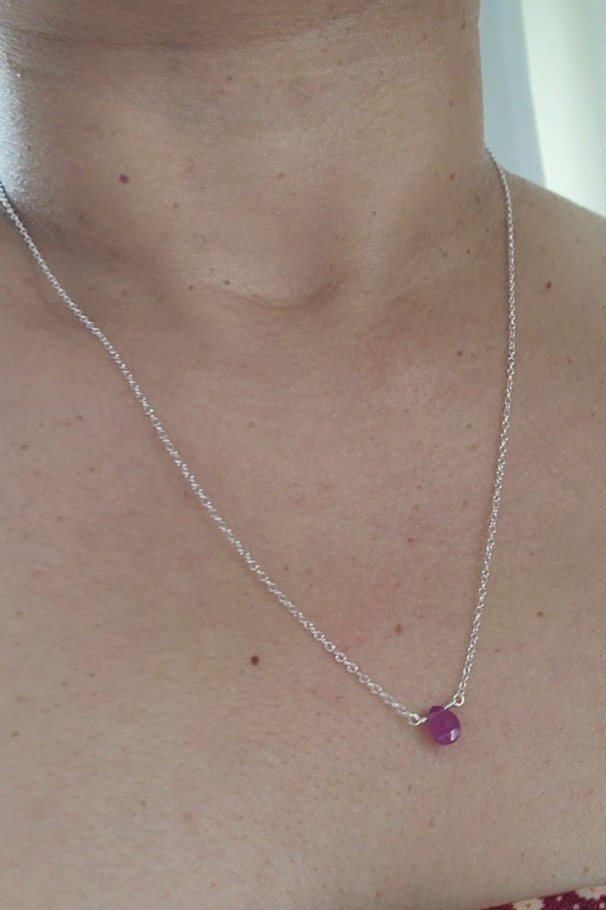 Pink Sapphire Necklace - Silver