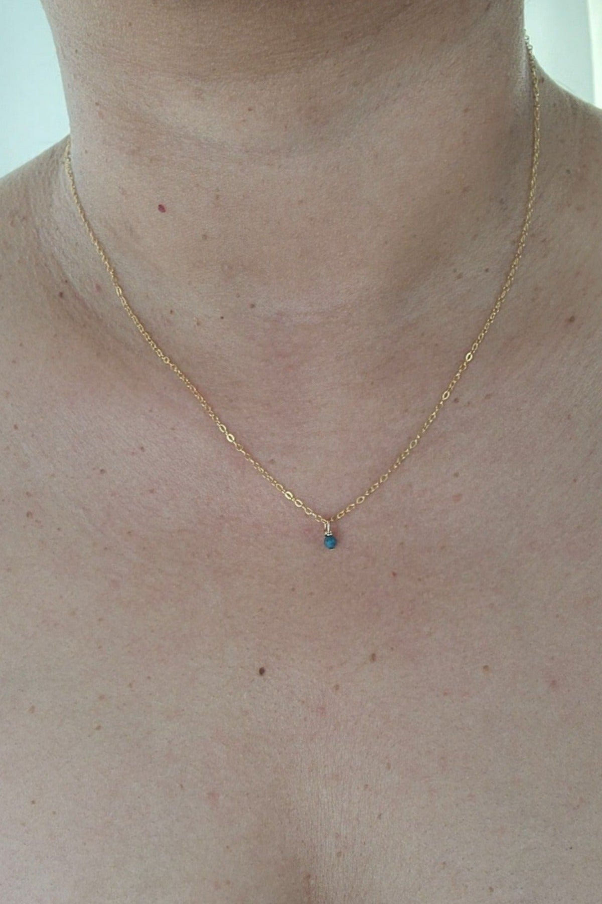 Mini Blue Apatite  Necklace