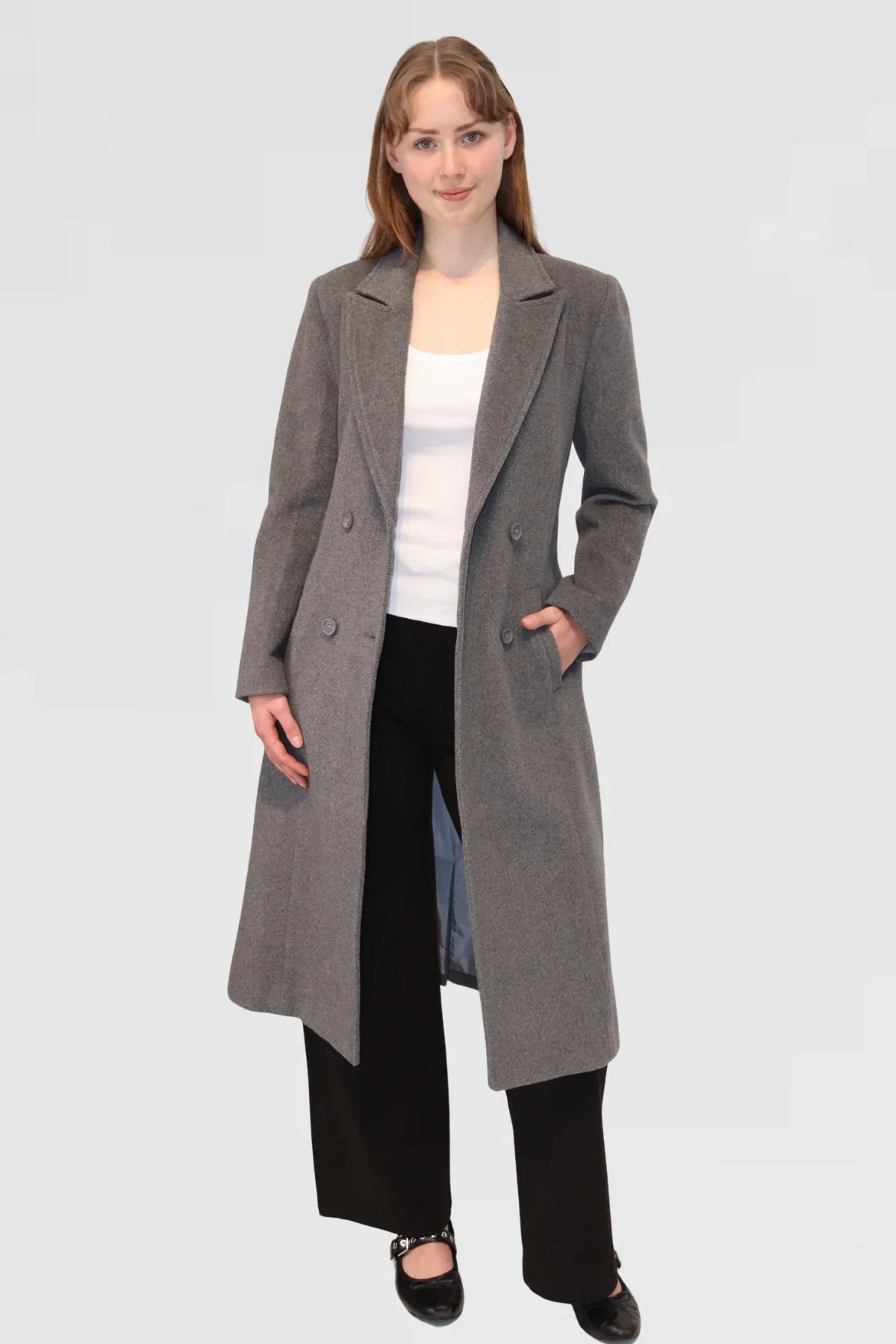 Tie-Belt Wool Long Coat
