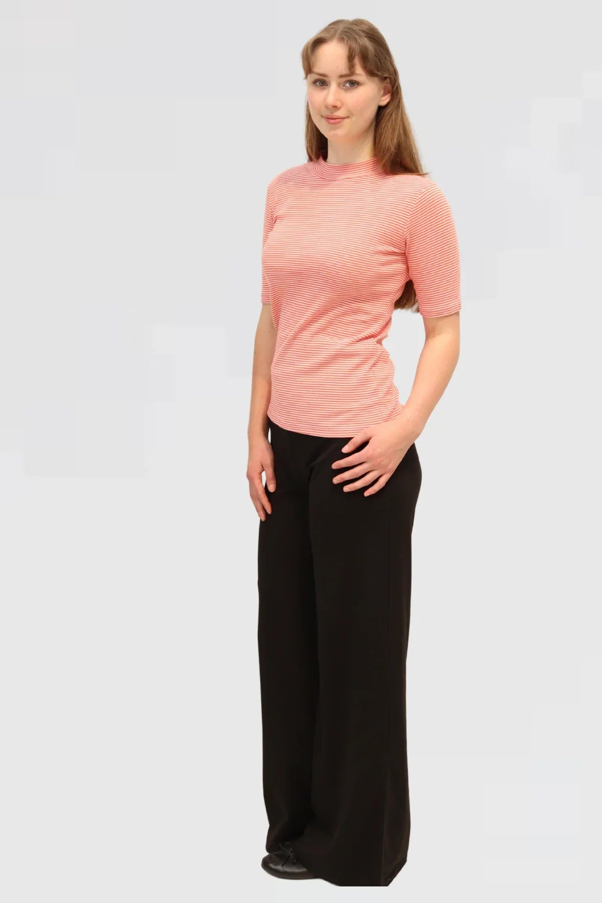 Stripe Tee - Coral