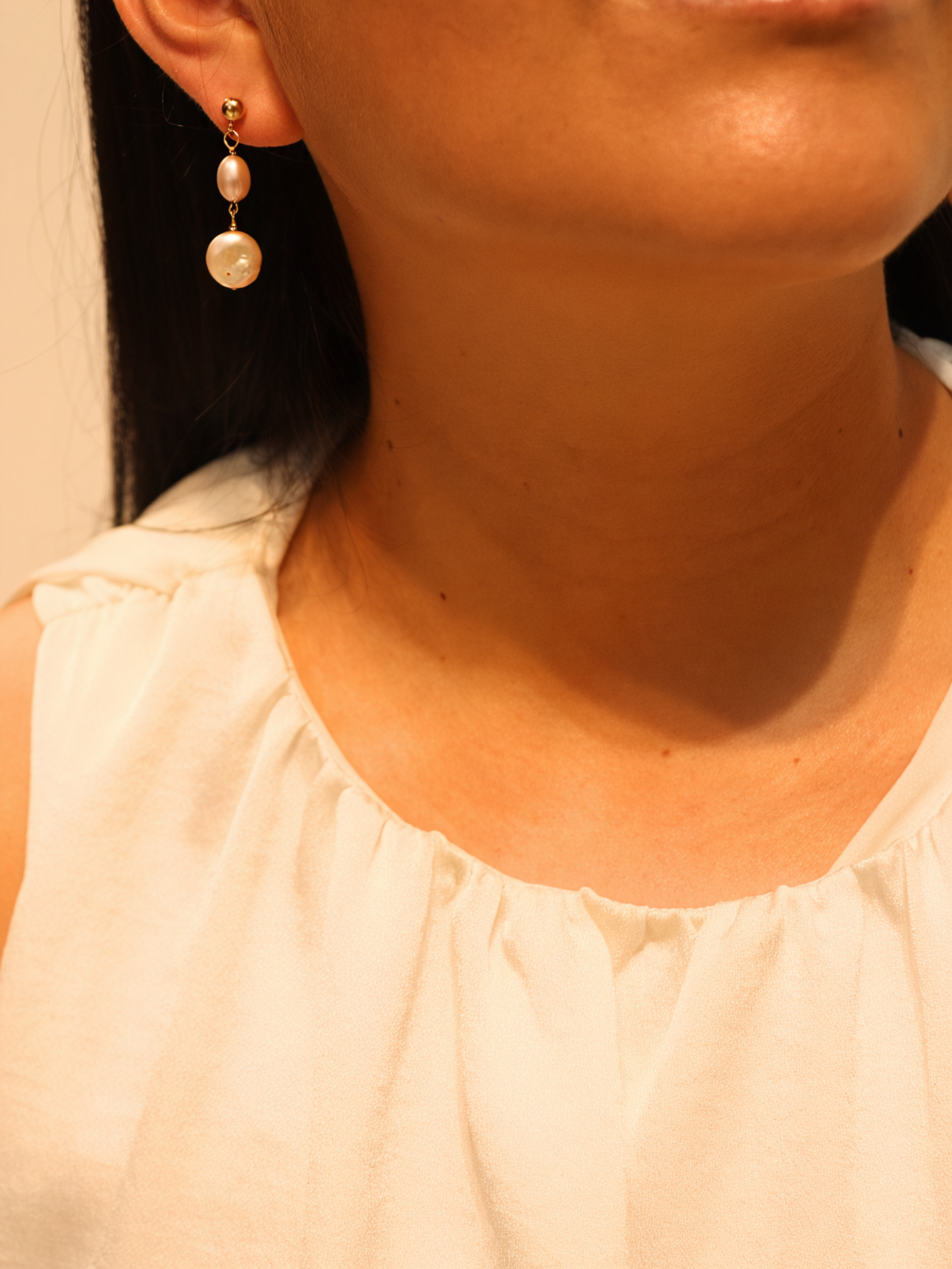 Duo Pearl Drop Earrings