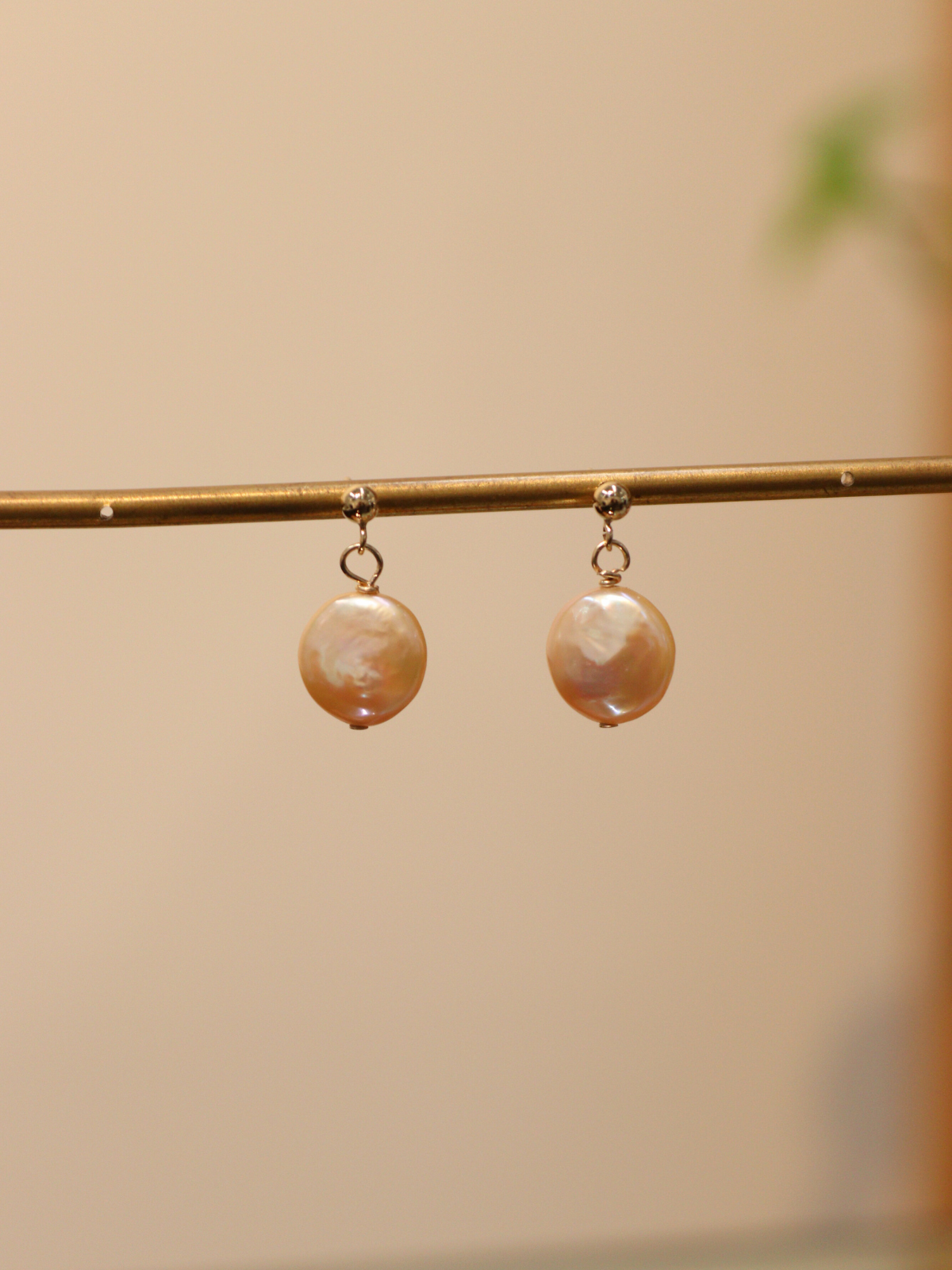 Golden Halo Pearl Earrings
