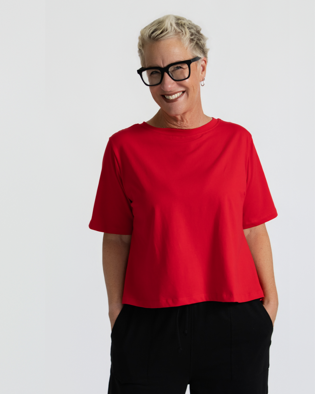 Organic Flex Crew Tee - Lava Red