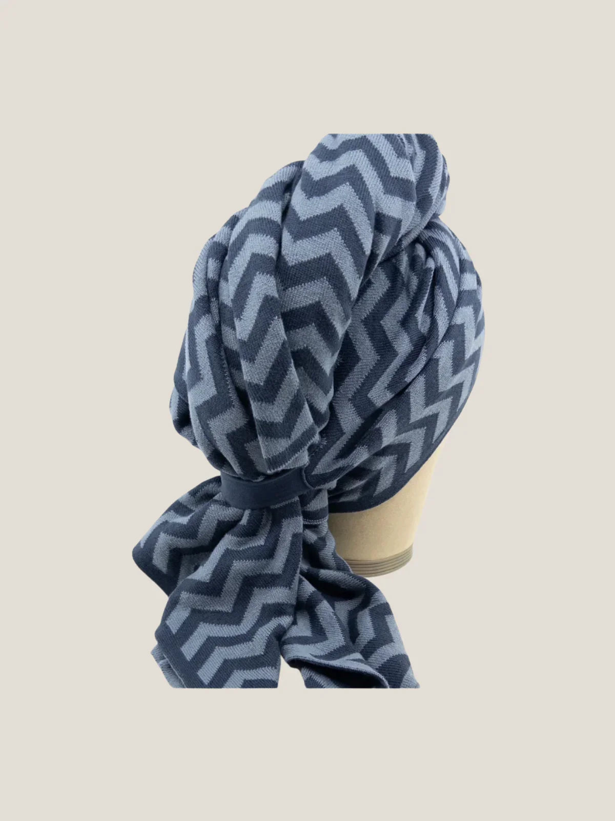 Hair & Travel Towel - Double Denim Chevron