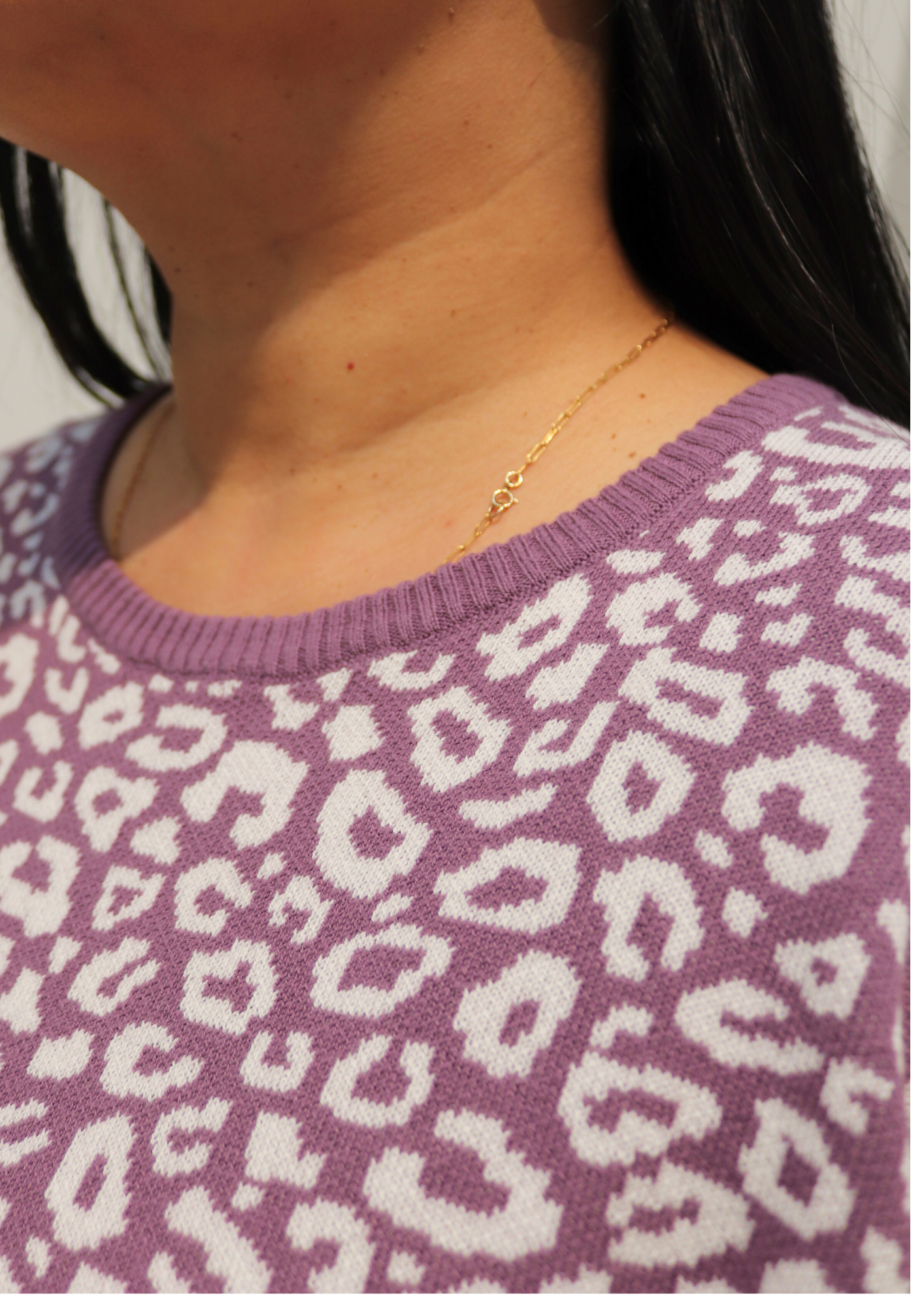 Cotton Jacquard Sweater - Mauve