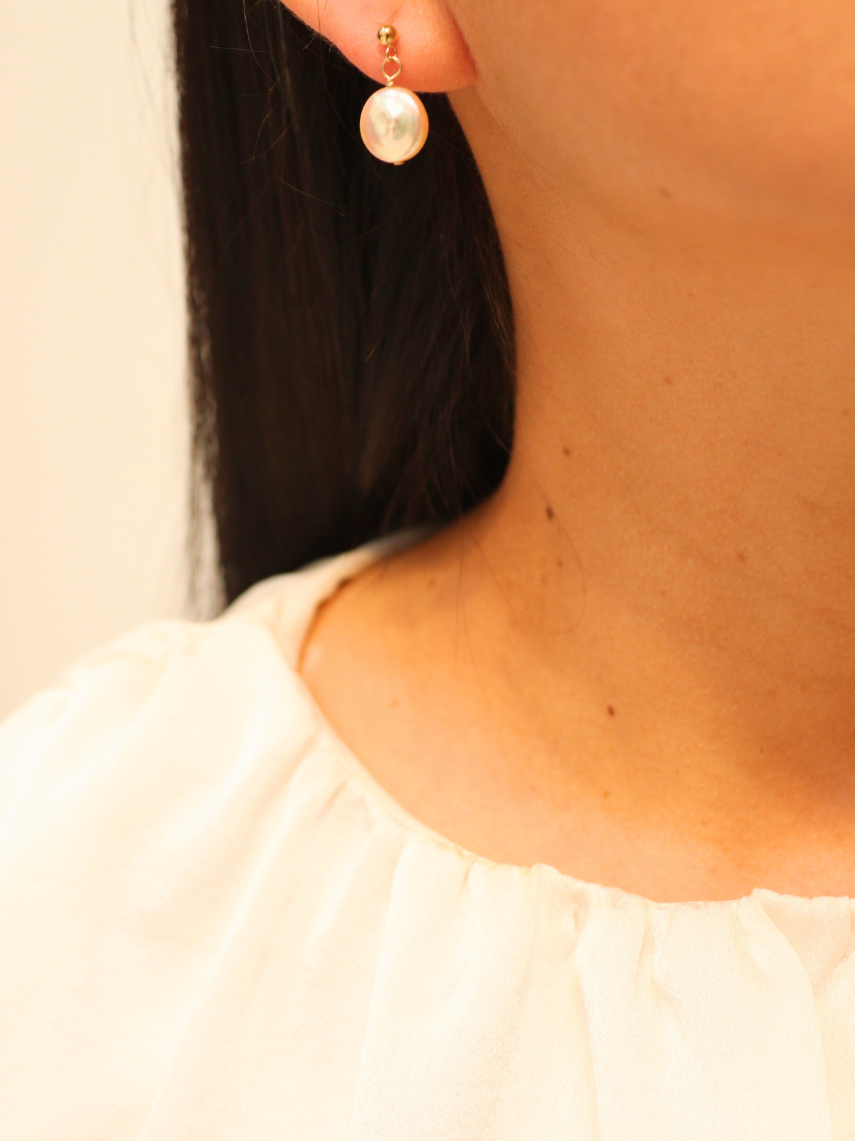 Golden Halo Pearl Earrings