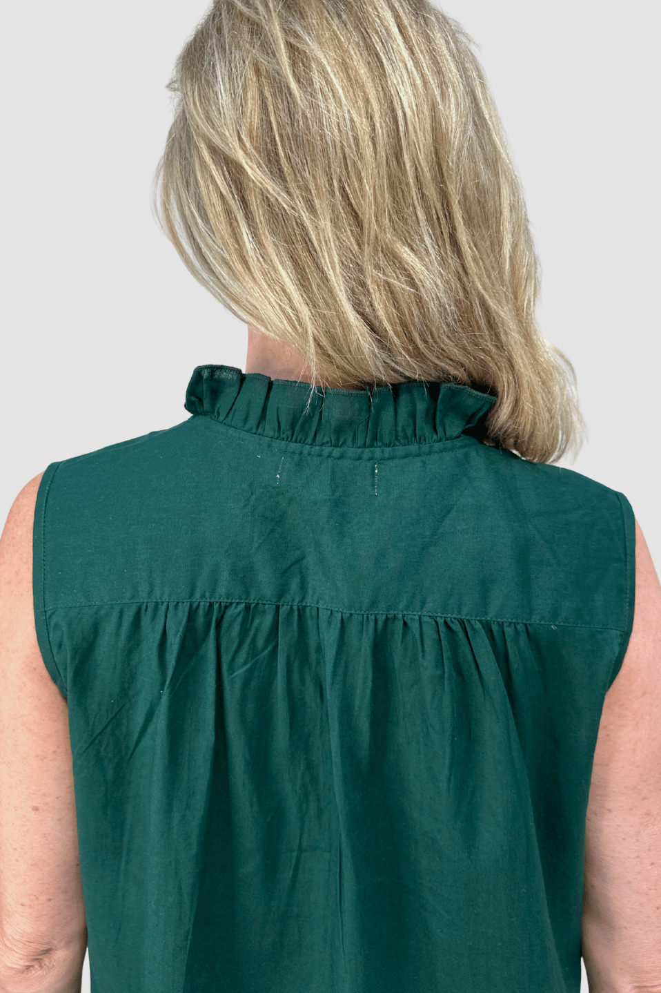 Emerald Ruffle Day Dress