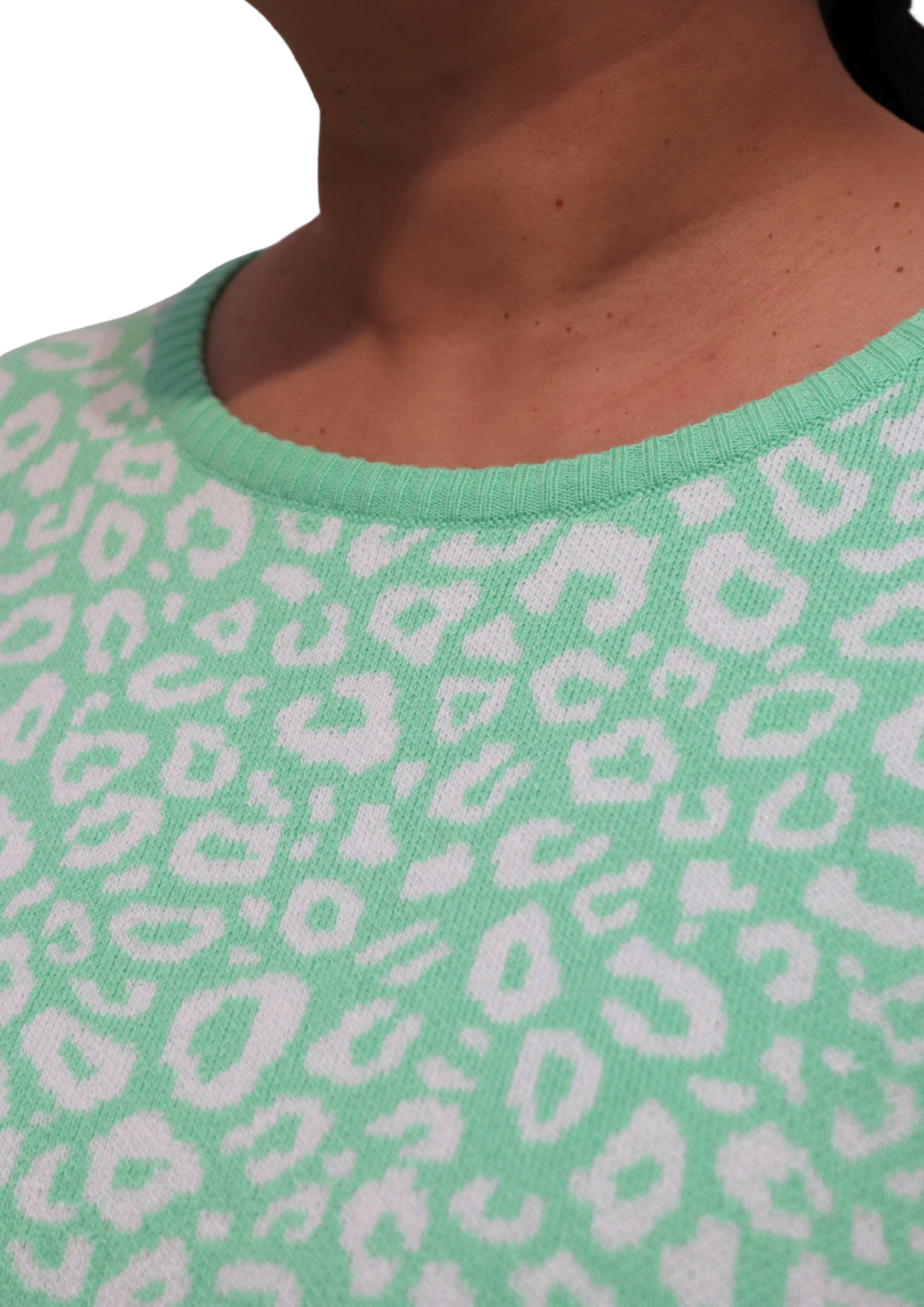 Cotton Jacquard Sweater - Apple