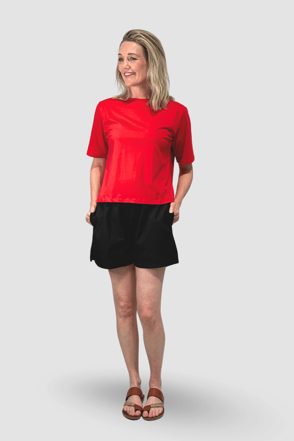 Organic Flex Crew Tee - Lava Red