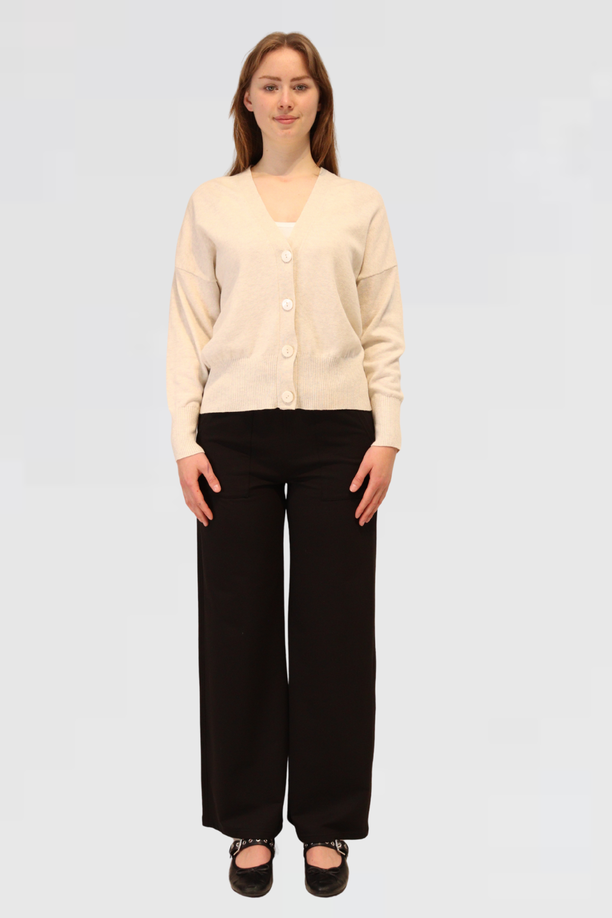 Organic Black Wide-Leg Pants