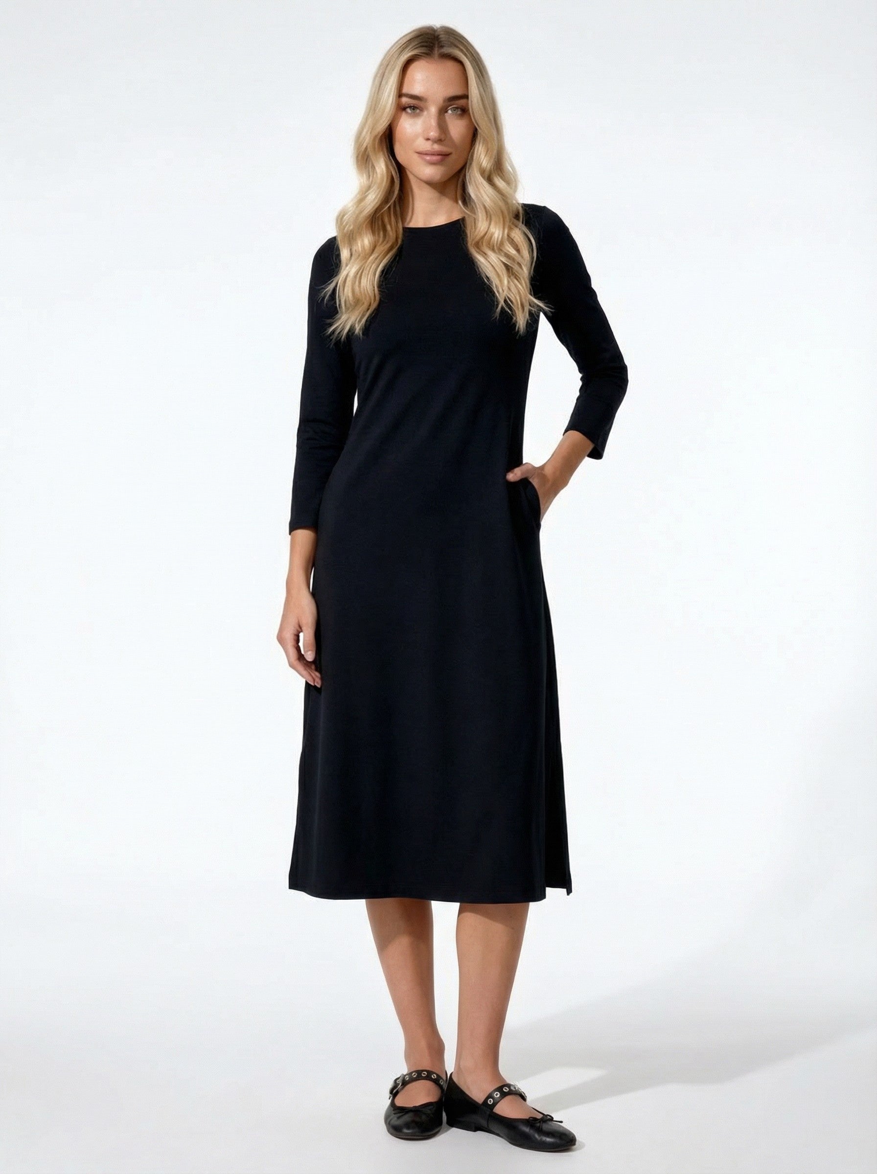 Midi Shift Dress -Teal