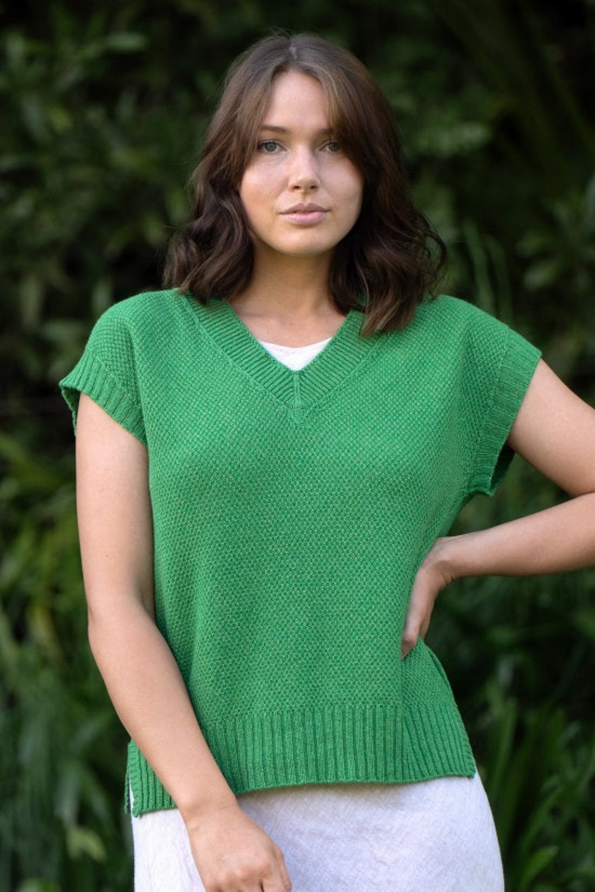 Textured Vest - Kelly Green