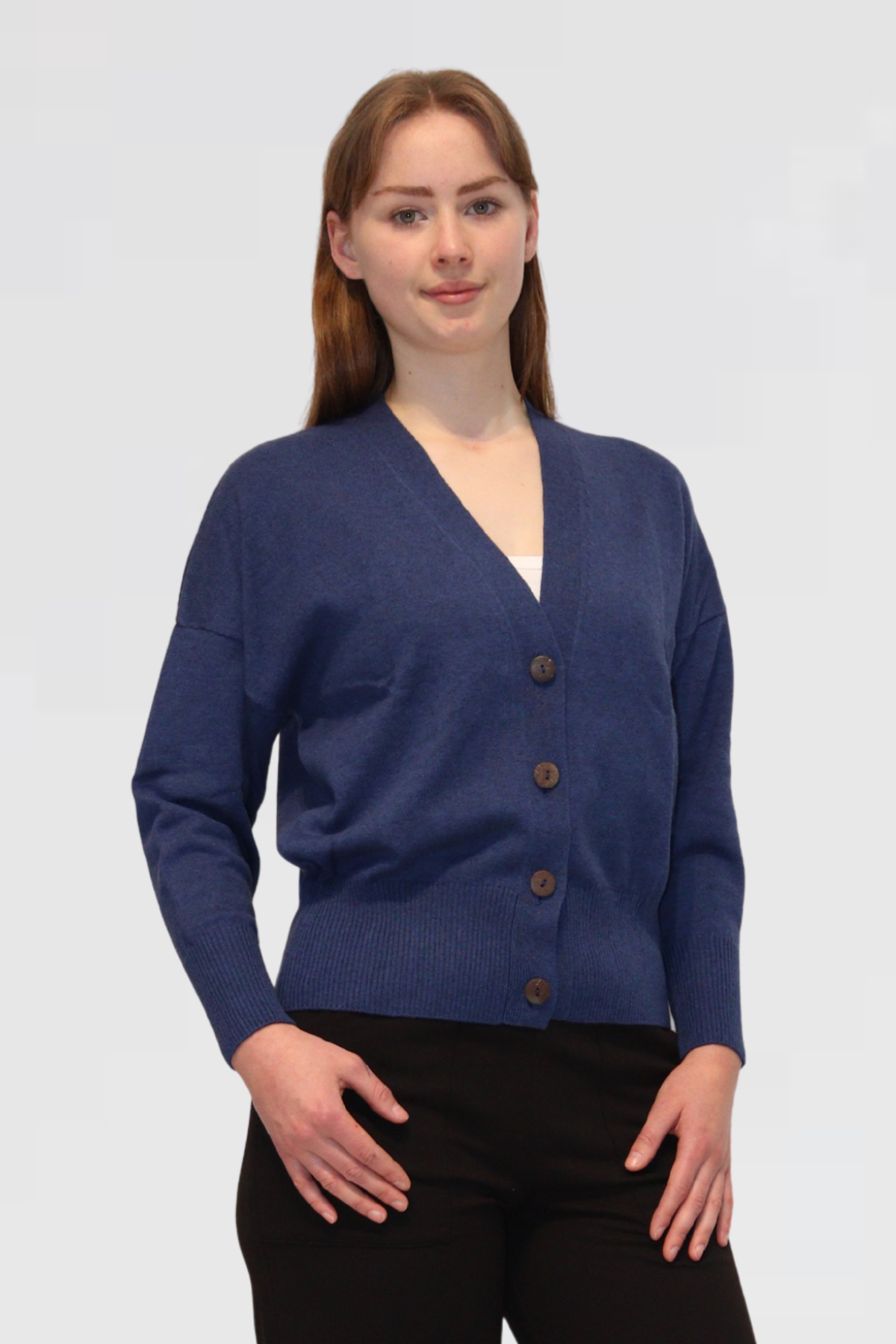Cashmere & Cotton Relaxed Cardigan – Junior Navy