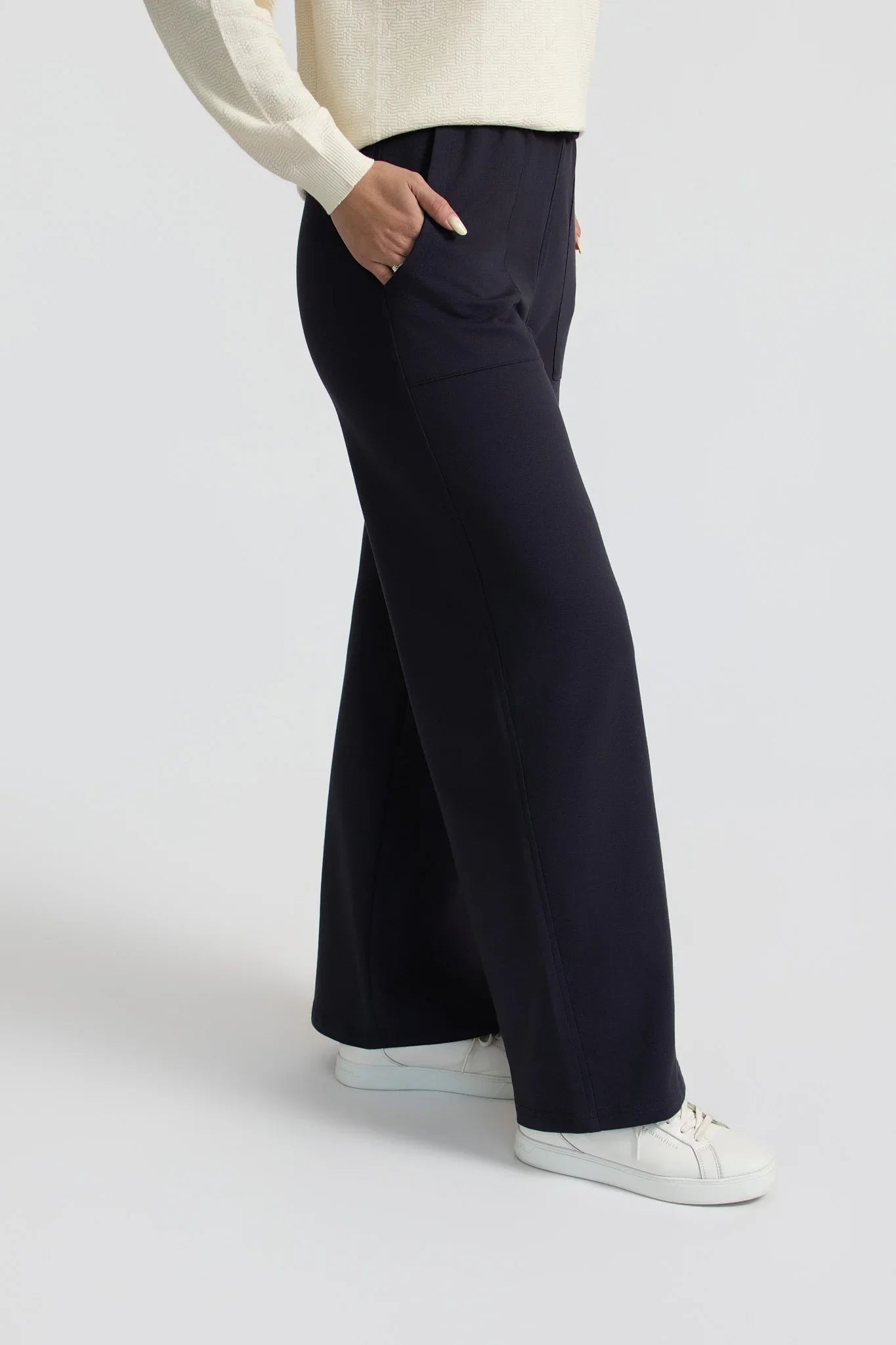 Organic Wide-Leg Pants - Slate