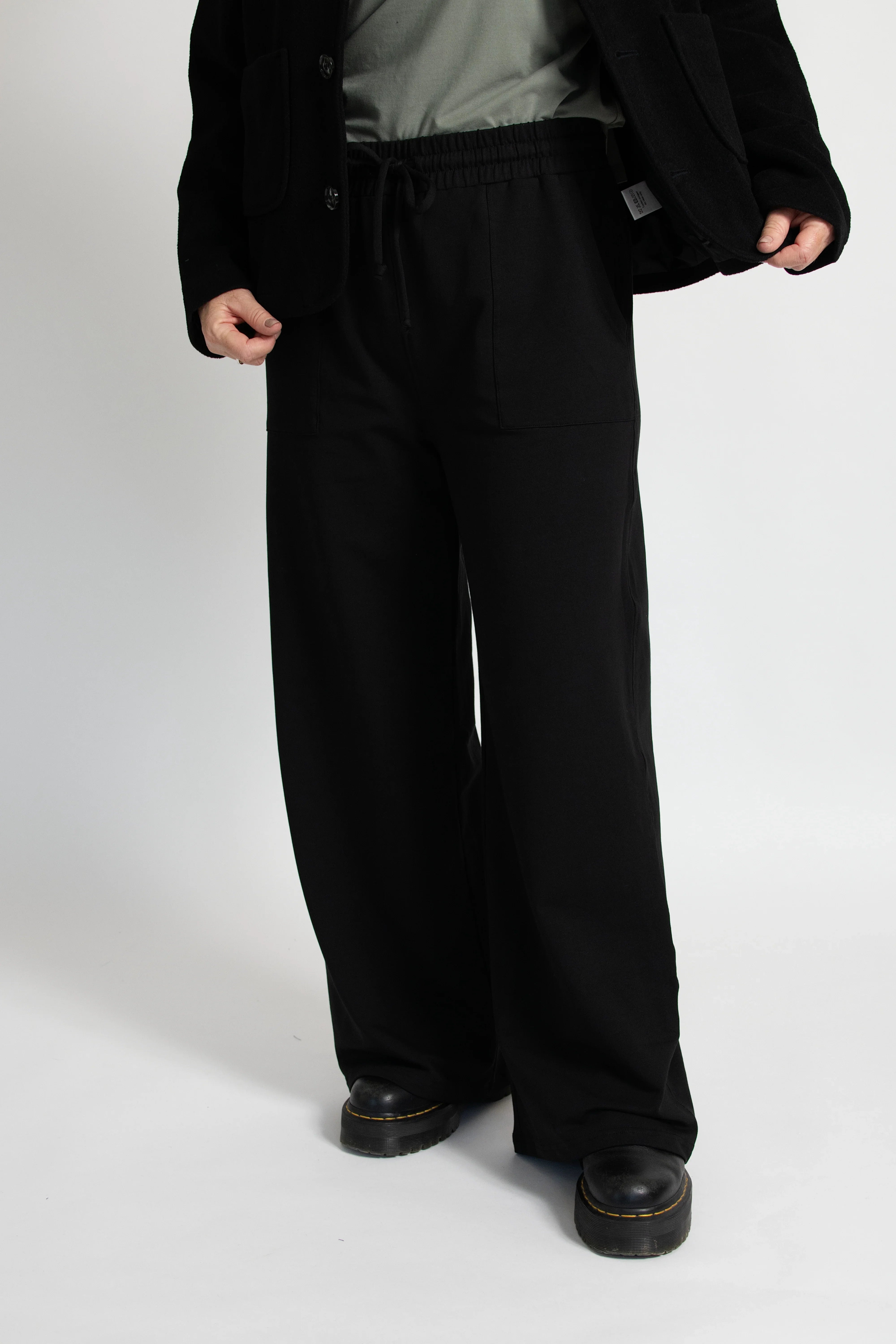 Organic Wide-Leg Pants - Black