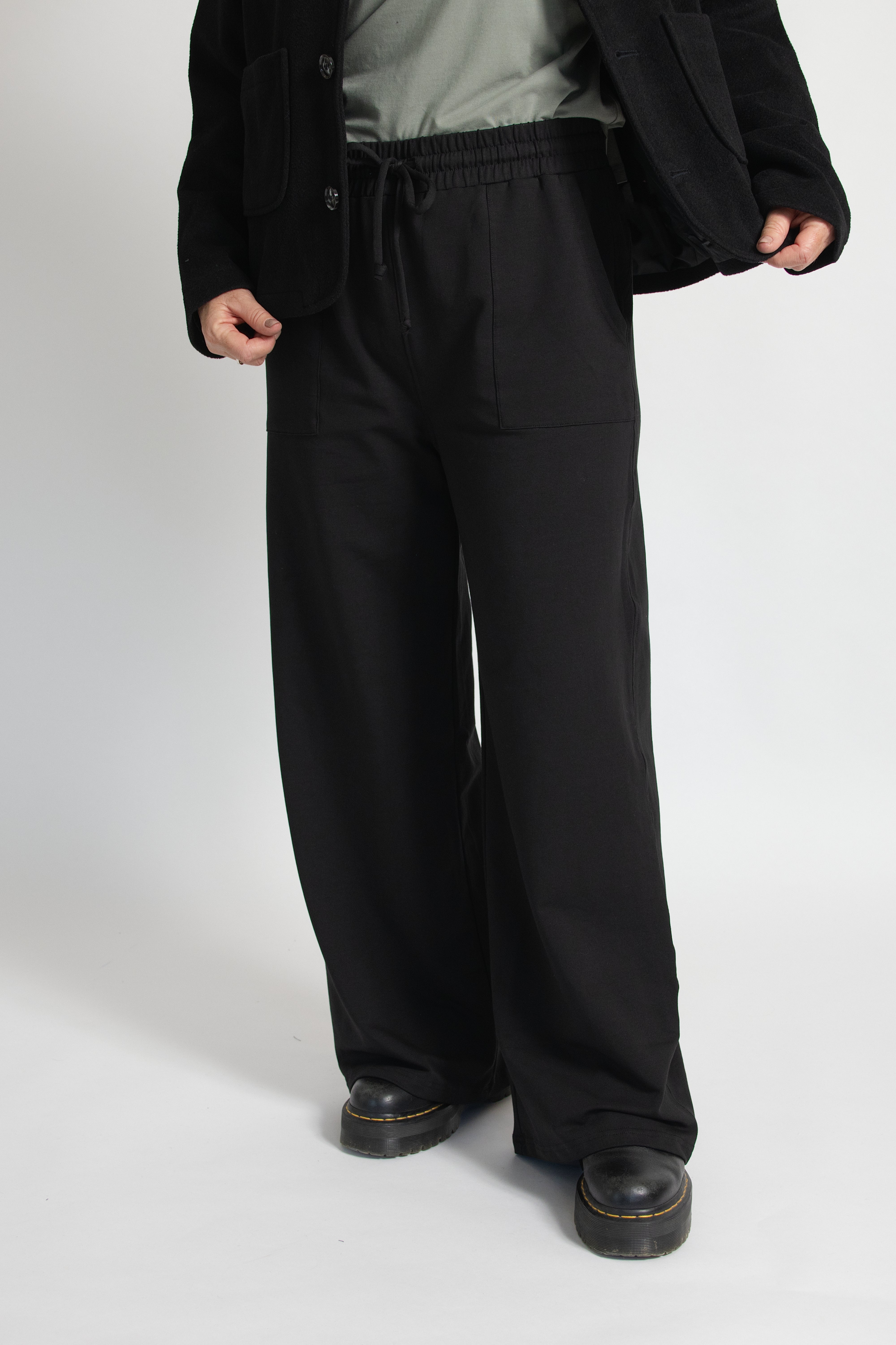Organic Wide-Leg Pants - Black