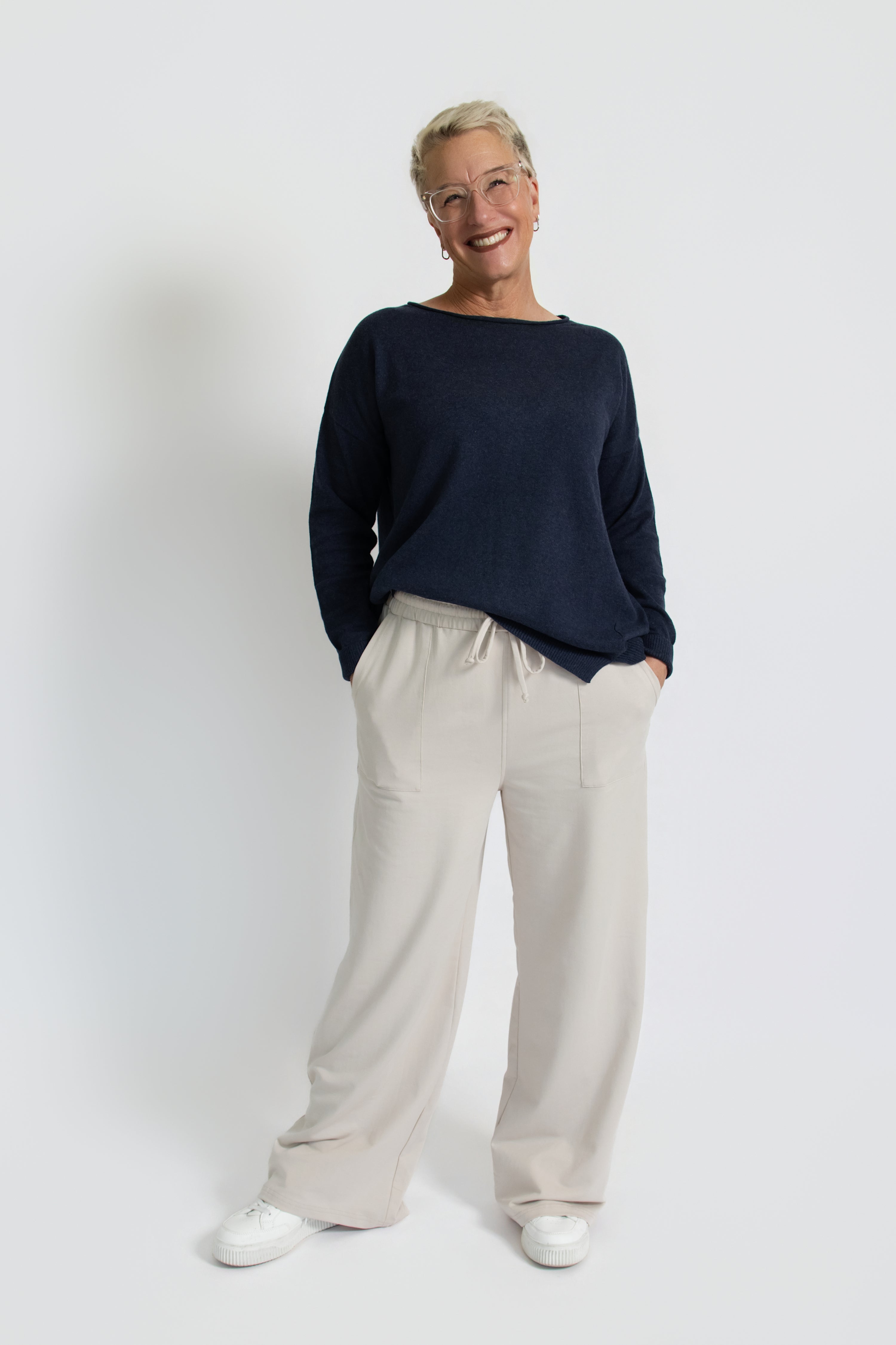 Cotton Cashmere Sweater - Cosmic Blue