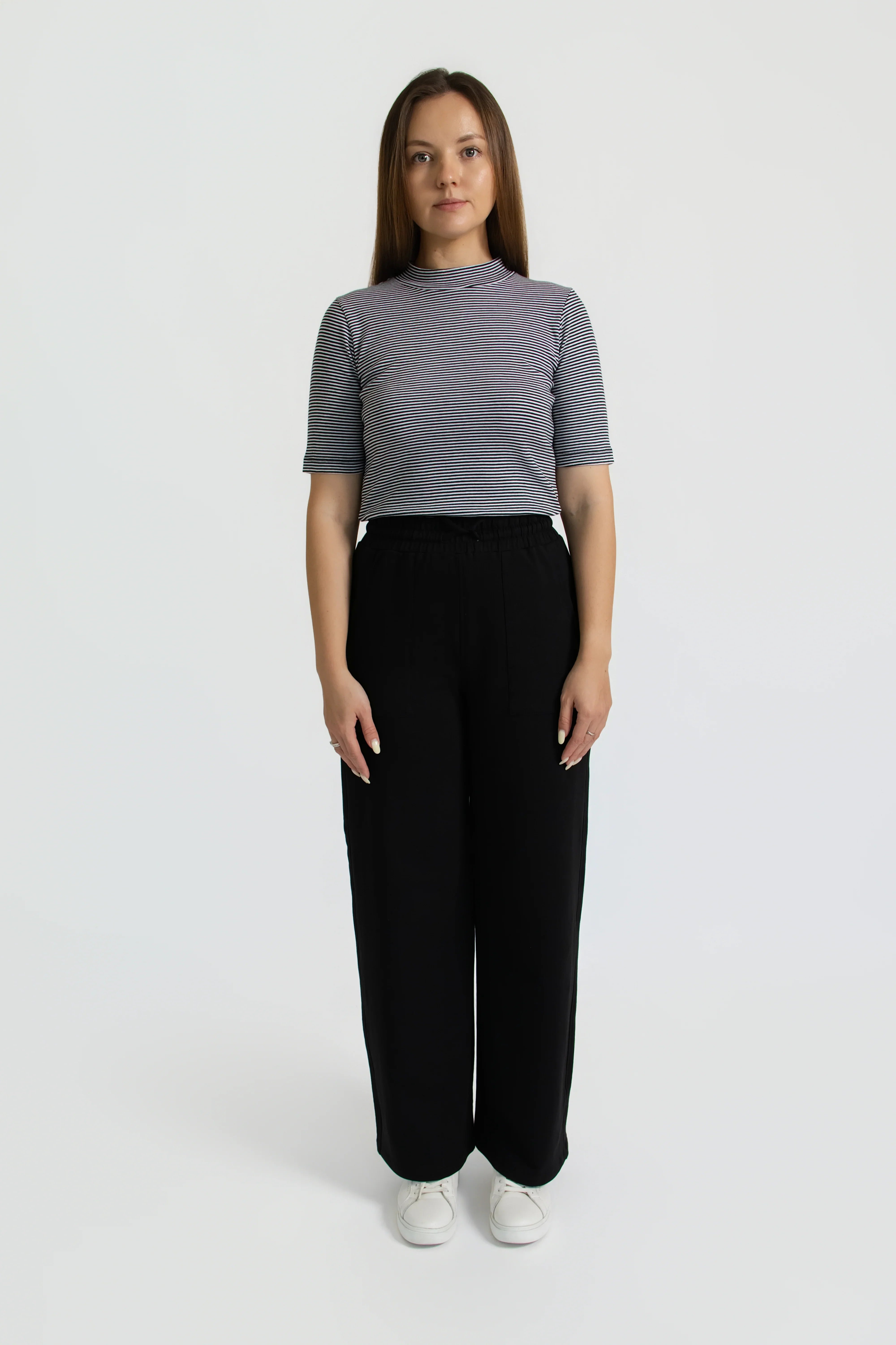 Mock Tee - Mono Stripe
