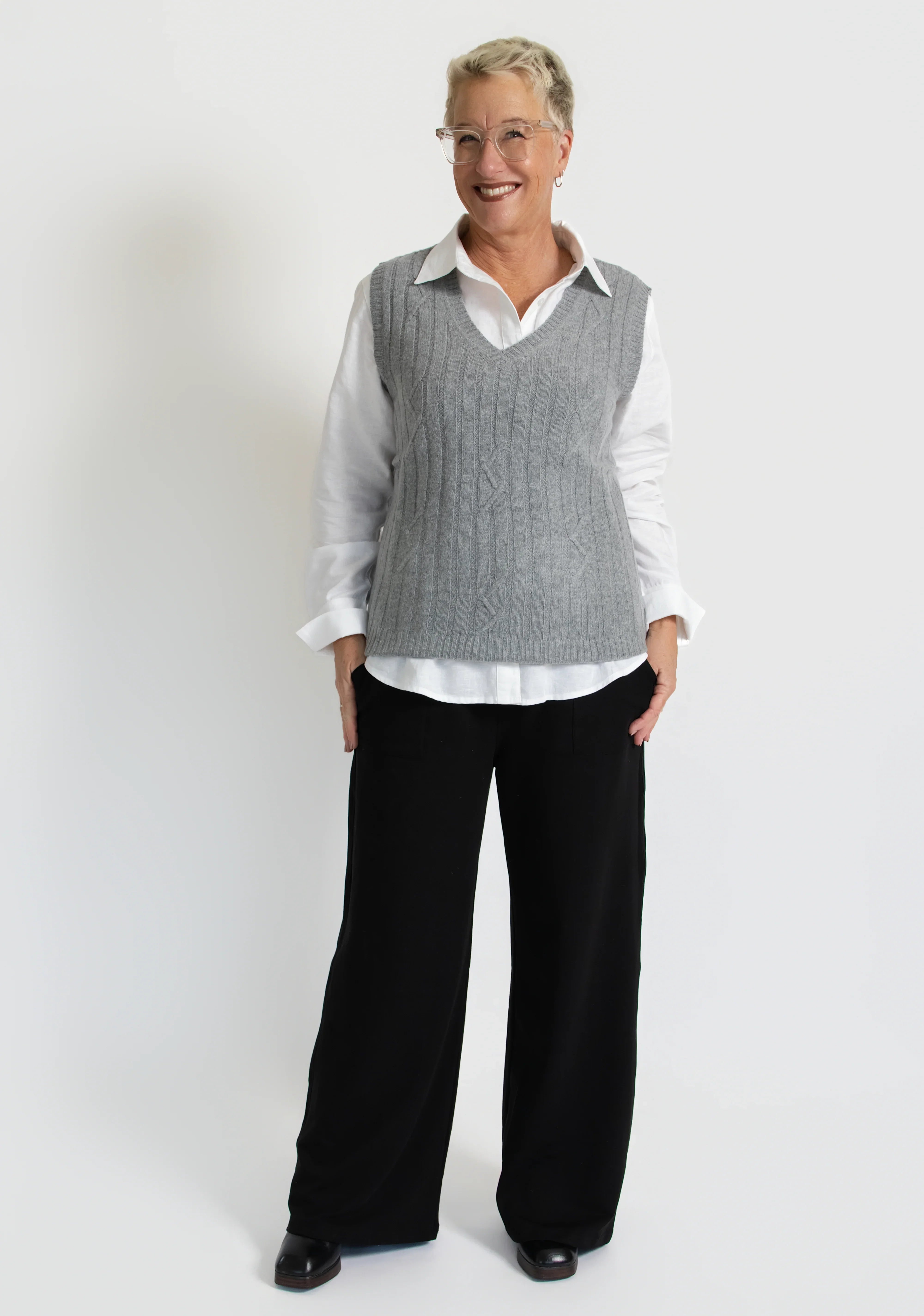 Harvest Merino Vest - Grey Goose