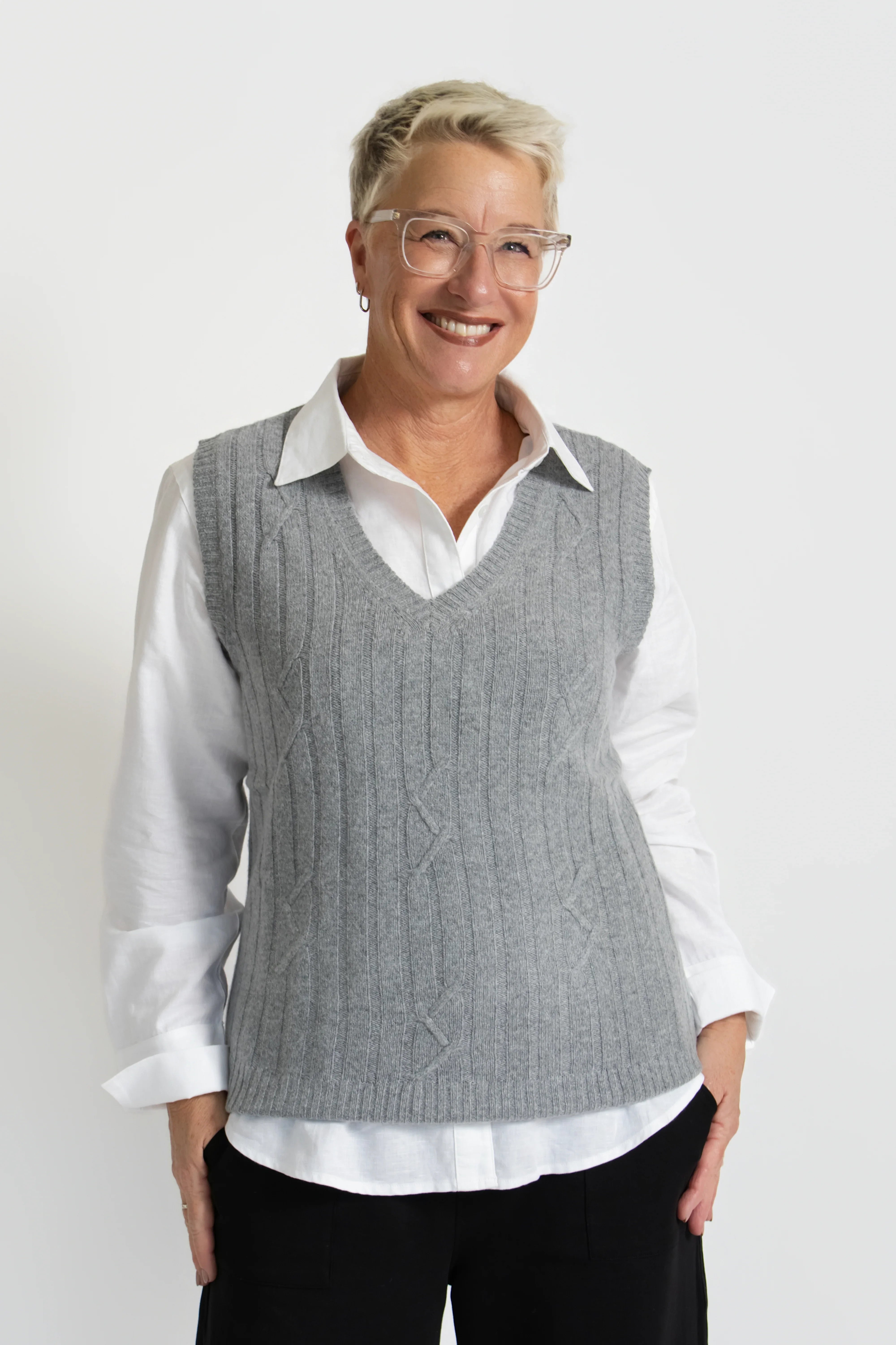 Harvest Merino Vest - Storm Grey