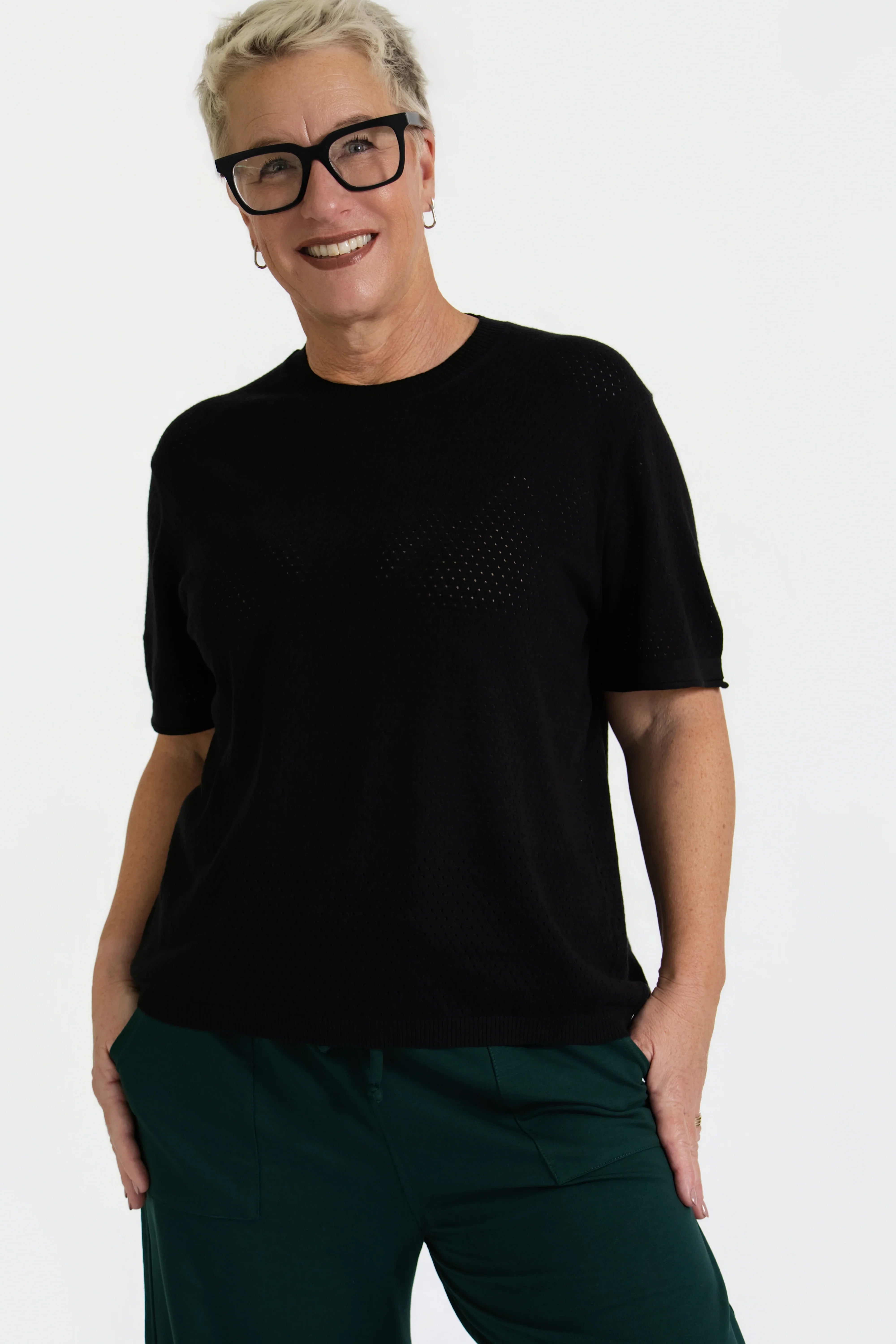 Black Knit Tee