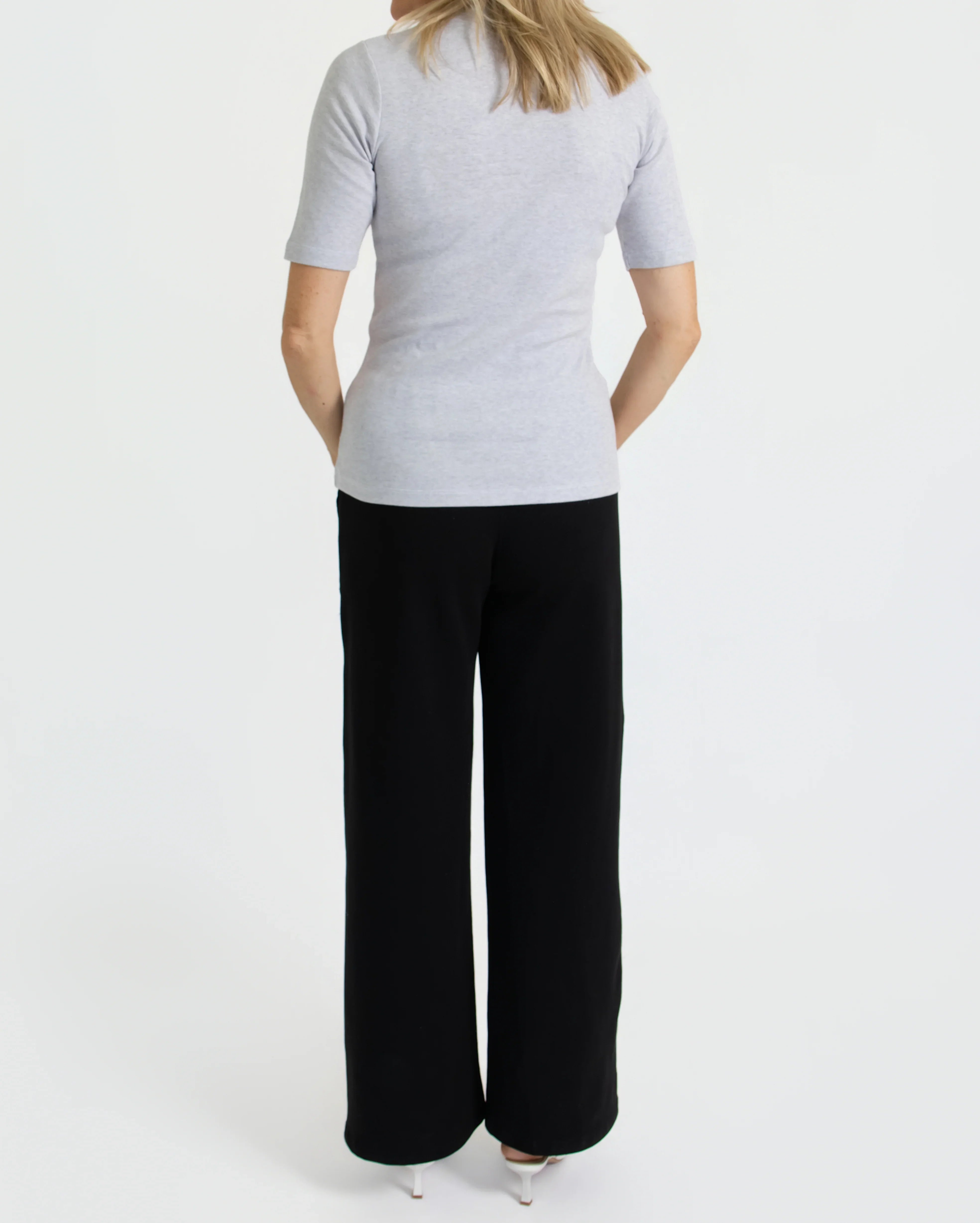 Mock Tee - Heather Grey