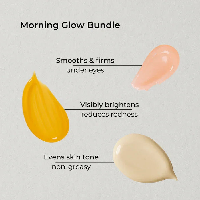 Nude Kiwi Morning Glow Bundle texture swatches – smooths and firms under eyes, visibly brightens, evens skin tone