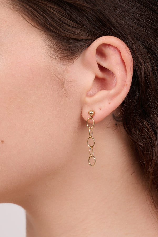 Oval Chain Drop Earrings