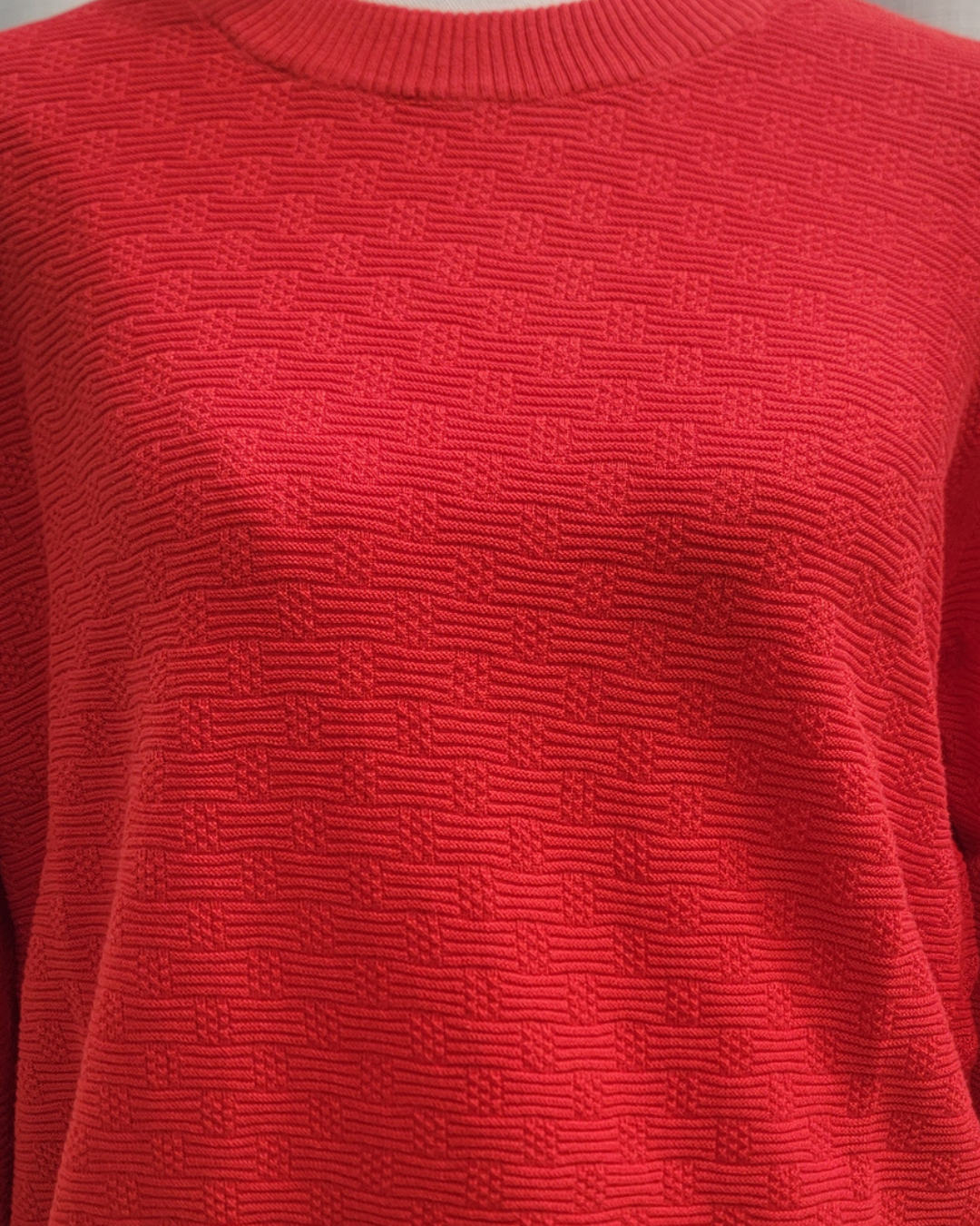 Scarlet Textured Cotton Knit