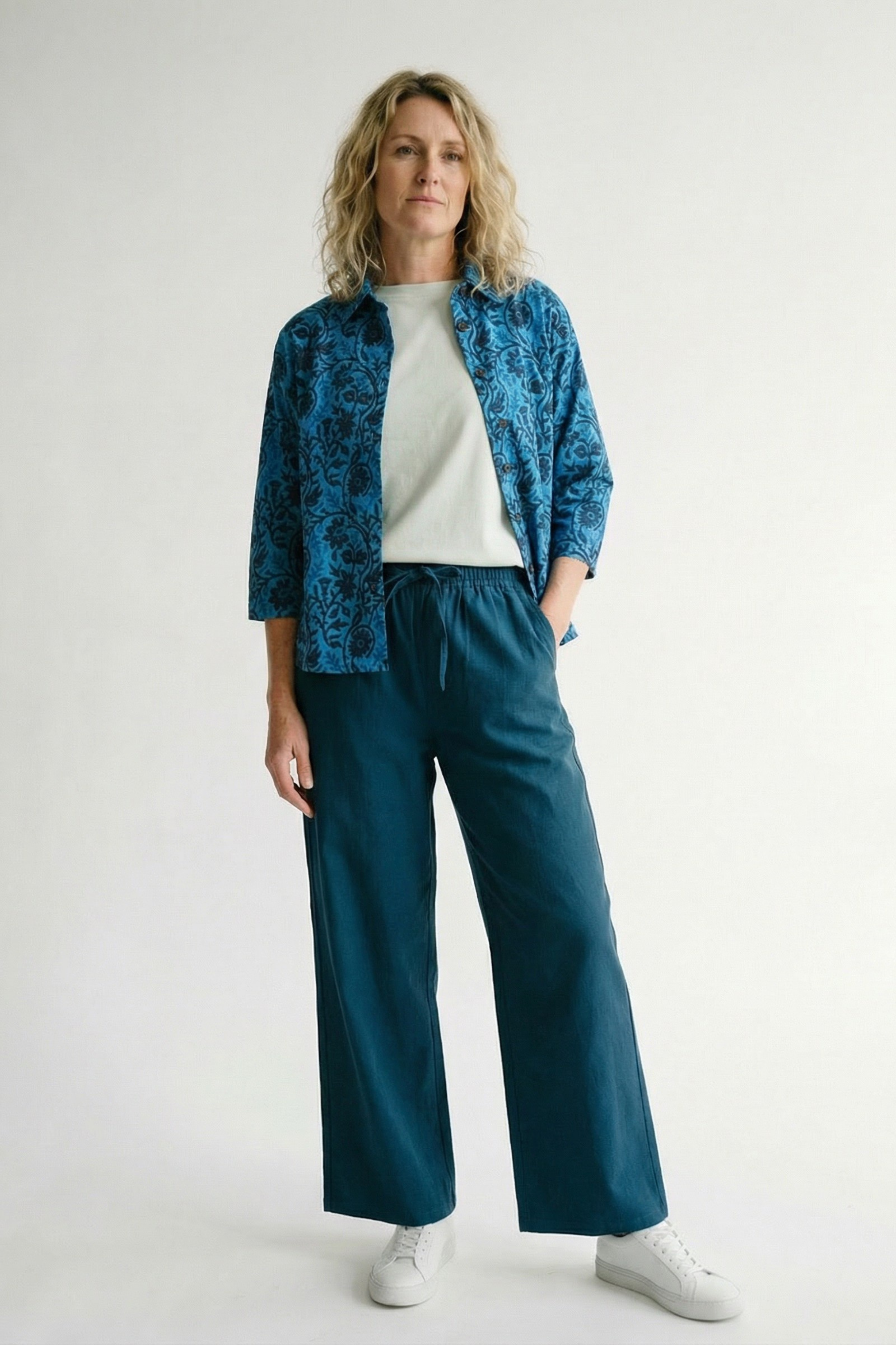 Pillars Blue Wide-leg Pants