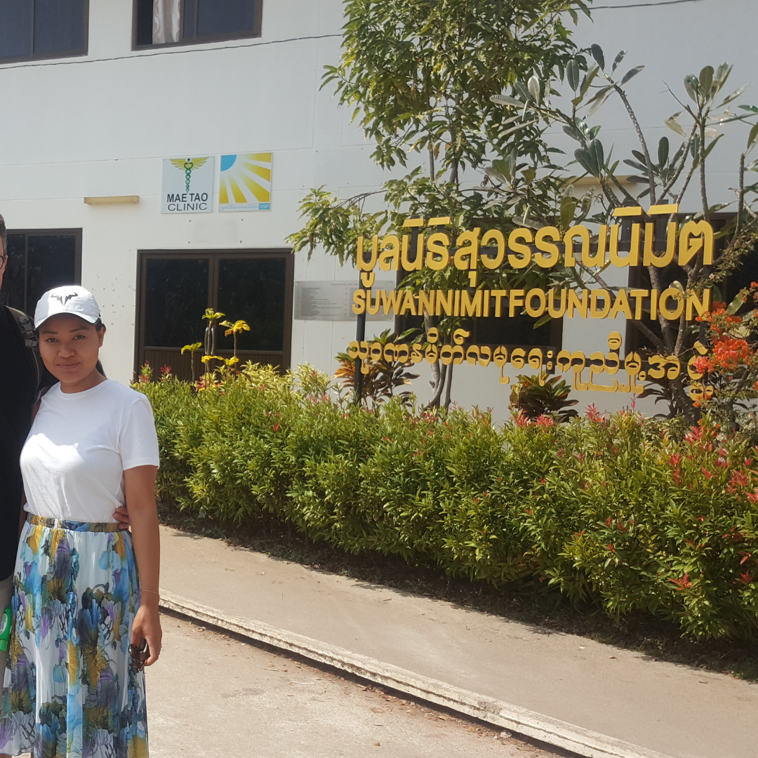 Suwannimit foundation sign and an asain women