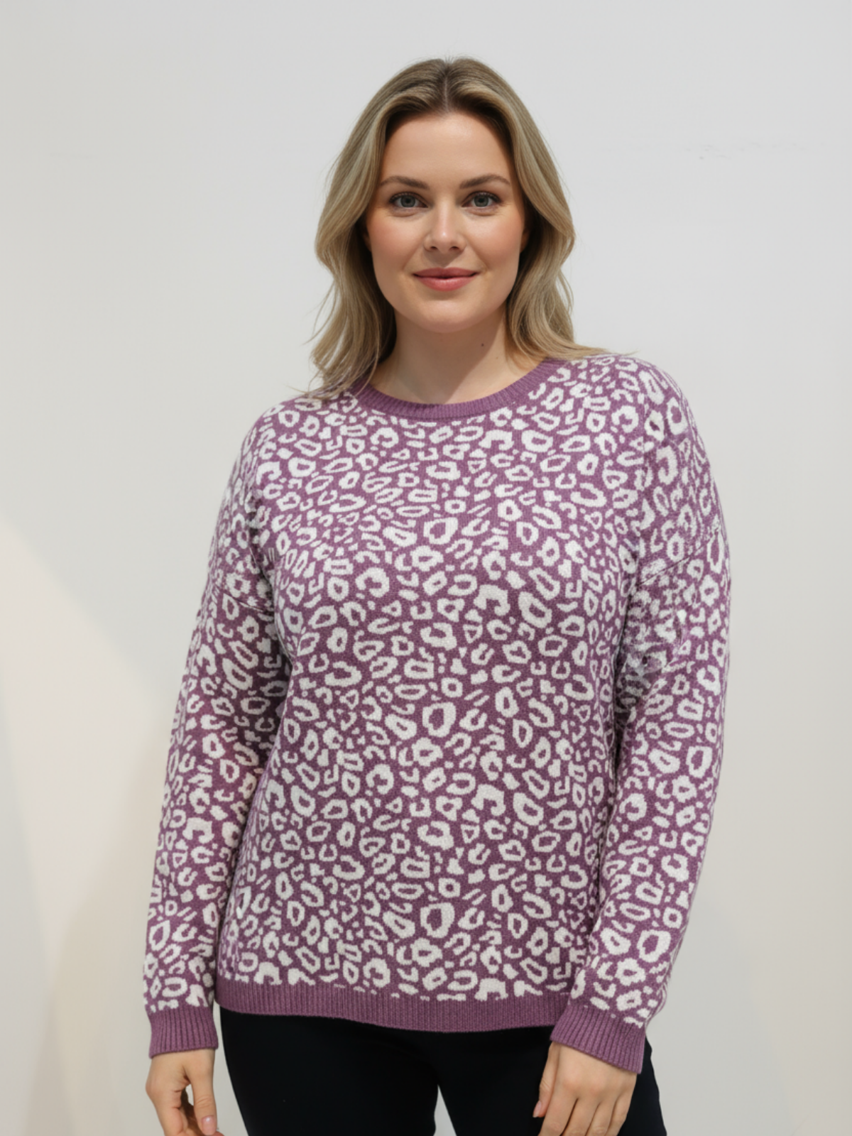 Cotton Jacquard Sweater - Mauve