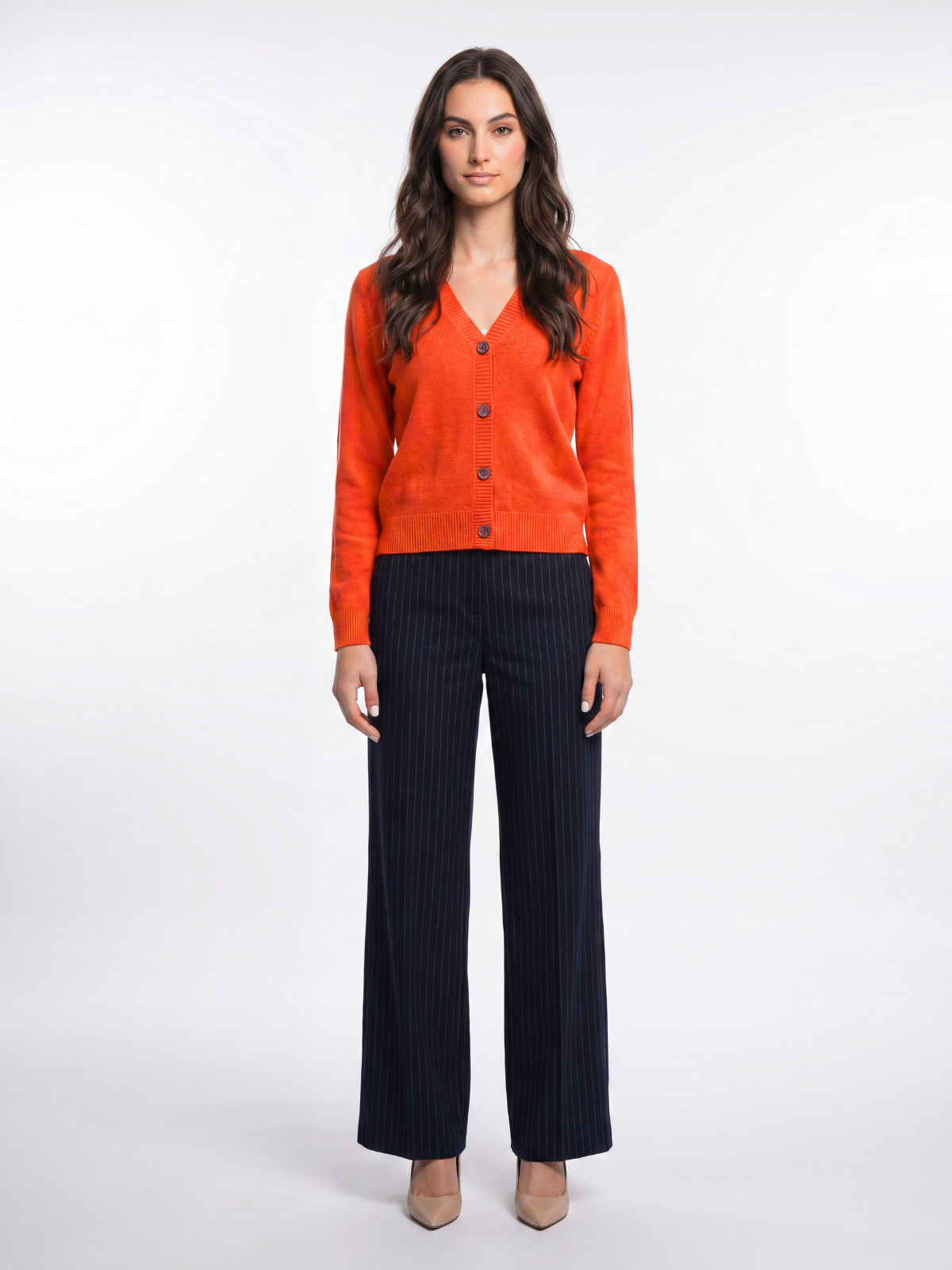 Cashmere-Merino Cardigan - Scarlet