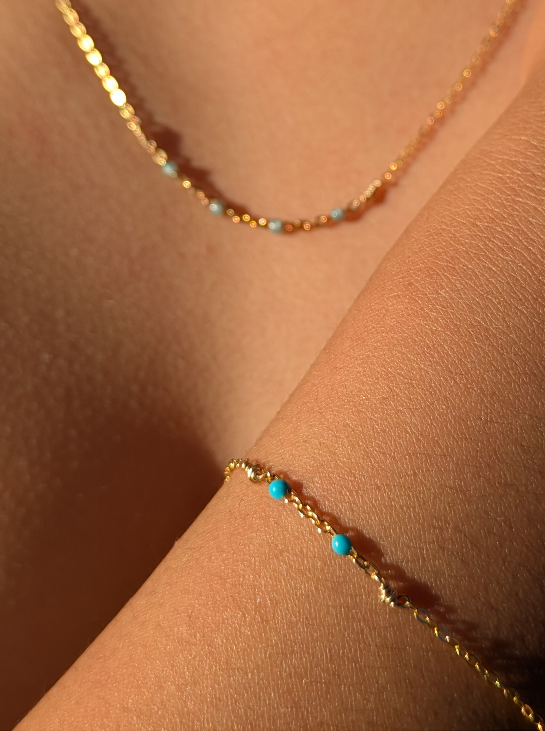 Dainty turquoise Satellite Bracelet