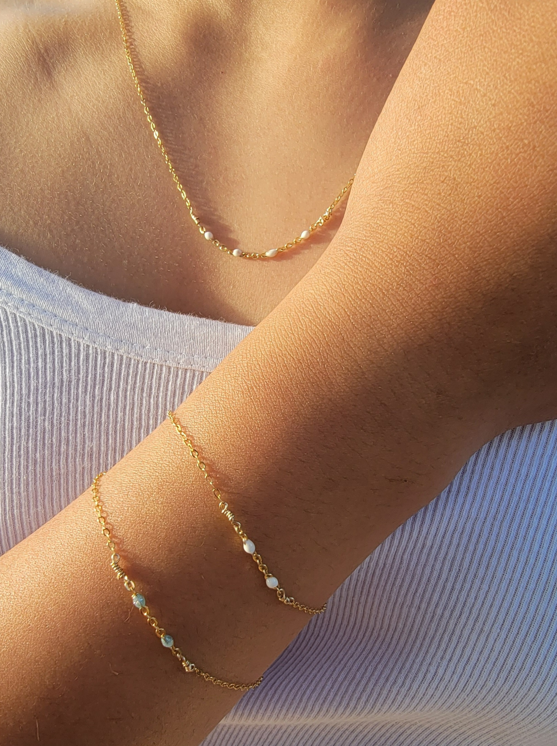 Dainty Ivory Satellite Bracelet