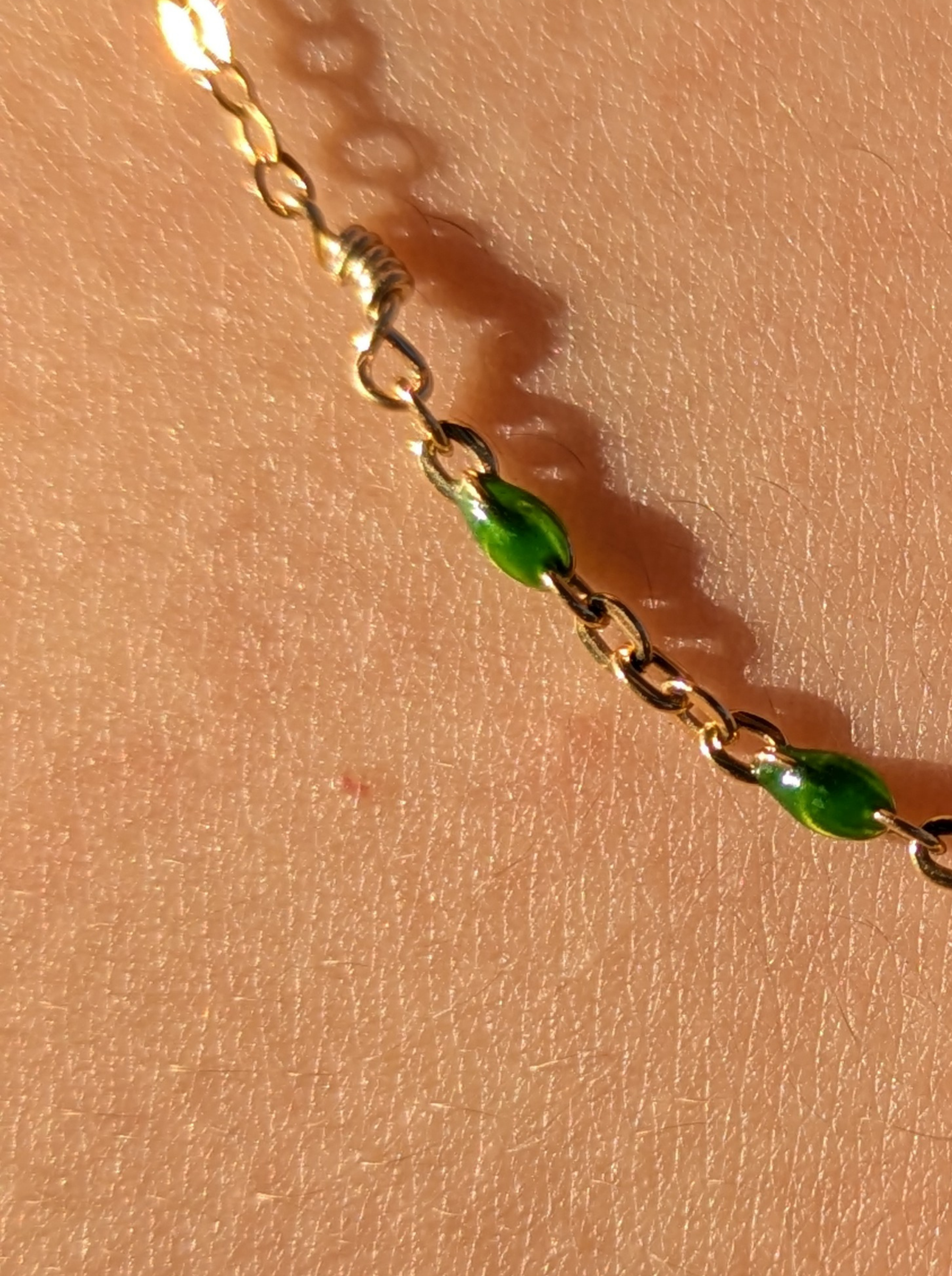 Dainty Emerald Satellite Bracelet