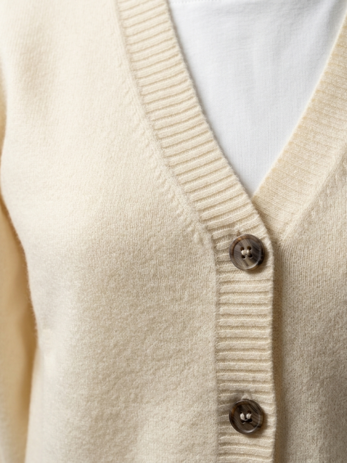 Cashmere-Merino Cardigan - Natural